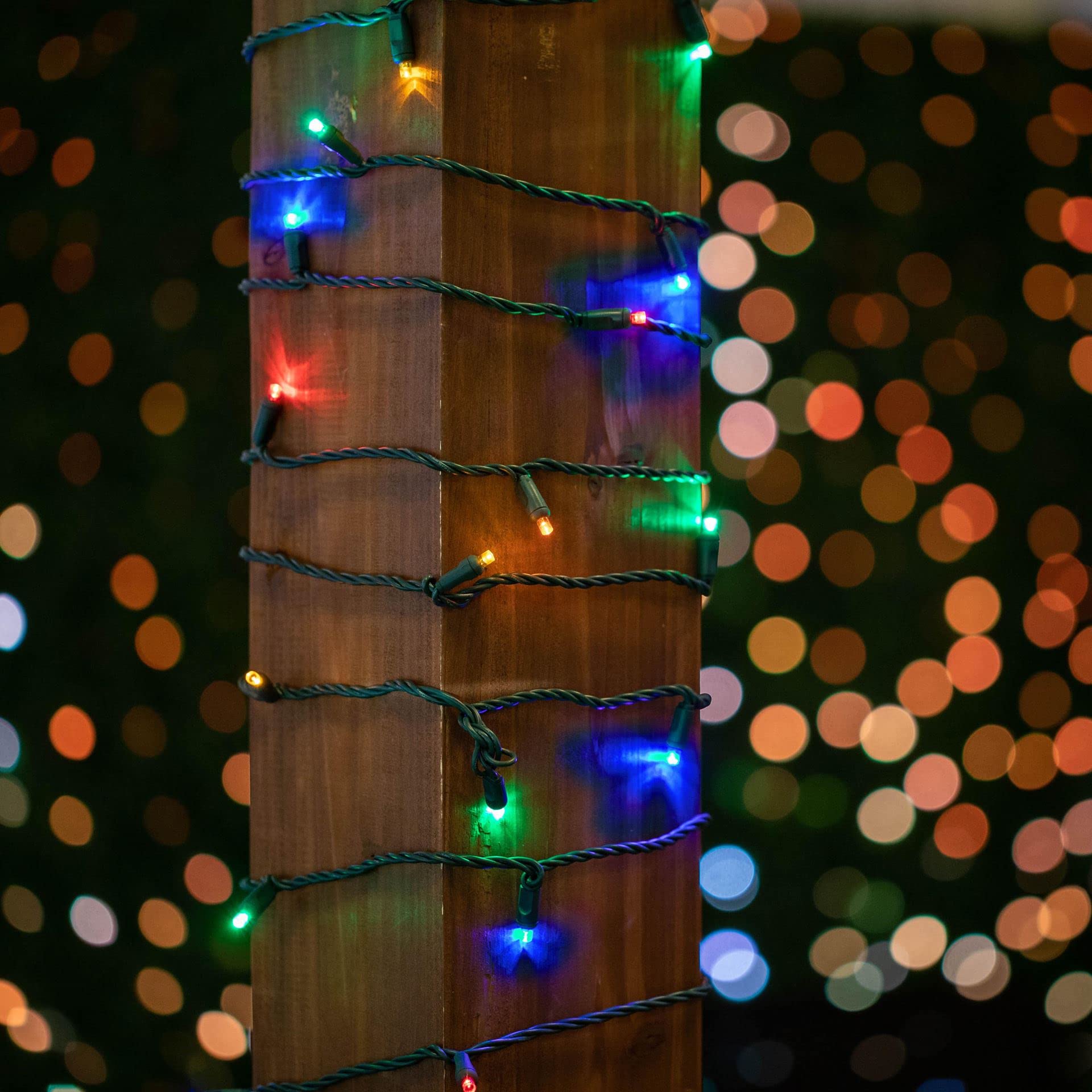 50 LED Mini Christmas Lights Set - Green Wire, 11ft Outdoor String Lights for Patio, Garden, Party & Holiday Decorations - Waterproof & Energy Efficient