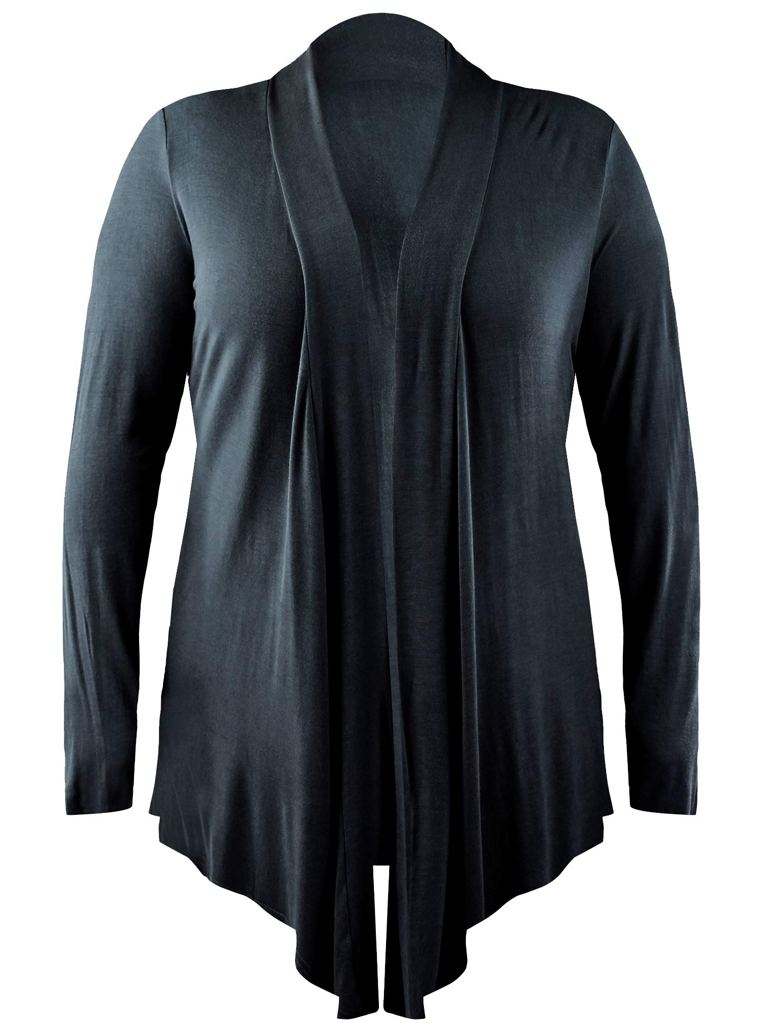 Plus Size Women's Open Front Lightweight Cardigan Sweater - Cozy Loose Fit Long Sleeve Cover Up for Lounge, Office & Layering
