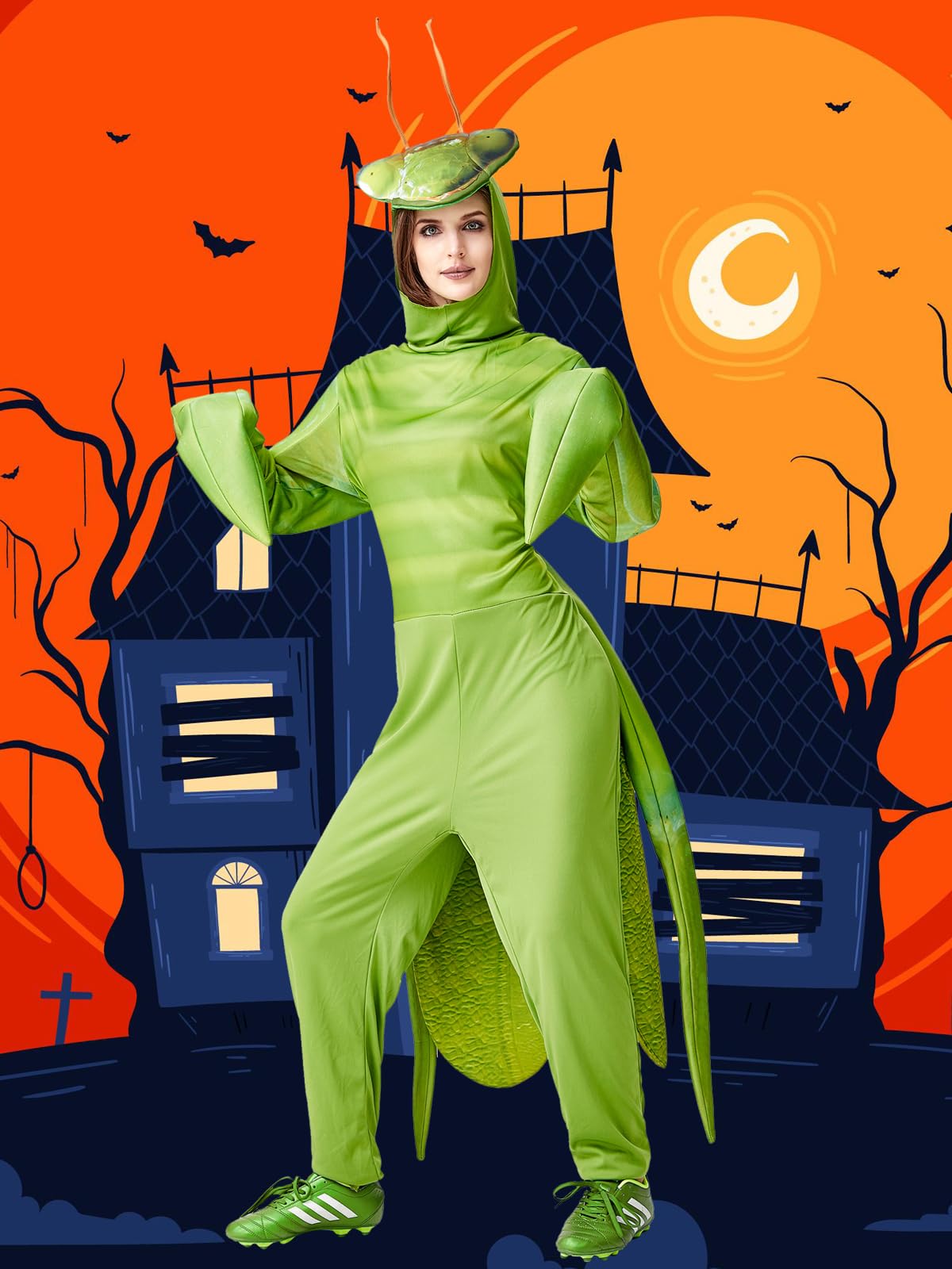 Realistic Praying Mantis Costume for Adults - Halloween, Cosplay & Bug-Themed Parties | Unisex Insect Fancy Dress for Men & Women