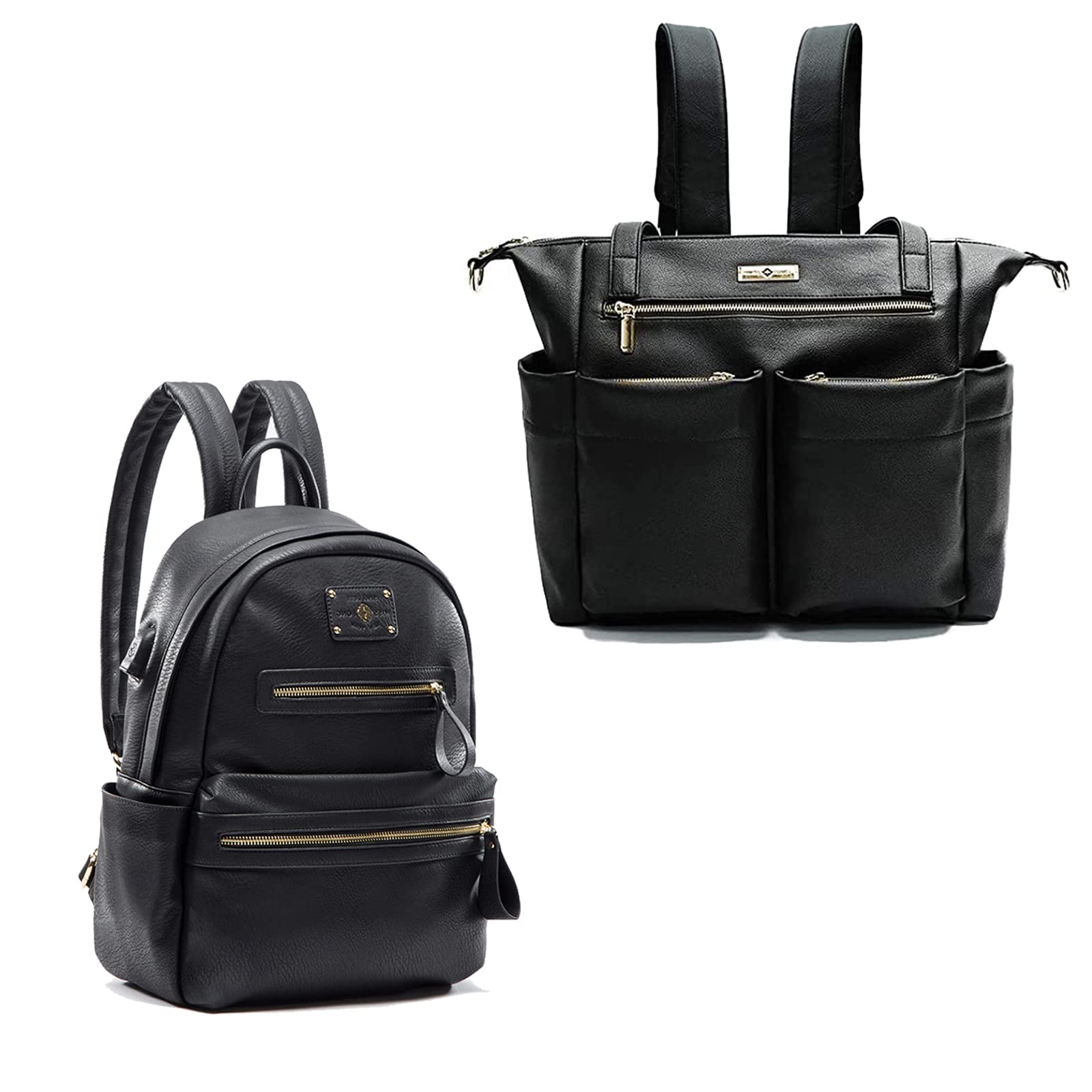 Premium Leather Diaper Backpack for Moms - Stylish Baby Bag with USB Charging Port & Changing Pad - Perfect for Travel, Daycare & On-the-Go Parenting