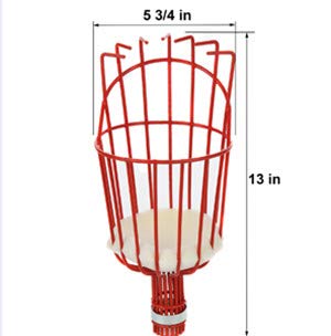 5.5ft Lightweight Stainless Steel Fruit Picker with Extension Pole - Perfect for Harvesting Apples, Oranges & Tree Fruits - Ideal for Home Orchards, Backyard Gardening & Farm Use