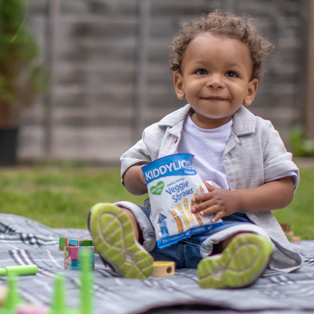 Kiddylicious Cheesy Veggie Straws - Healthy Toddler Snacks for 9+ Months - Gluten-Free & Organic Baby Food - 9 Pack - Perfect for On-the-Go, Lunchboxes & Playdates