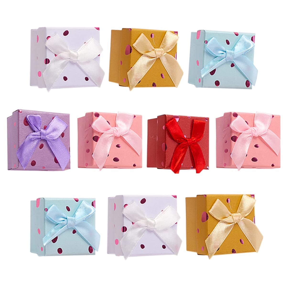 10pcs Cardboard Jewelry Ring Boxes - Small Paper Gift Boxes for Rings, Earrings & Trinkets - Perfect for Wedding Favors, Bridesmaid Gifts & Party Decorations