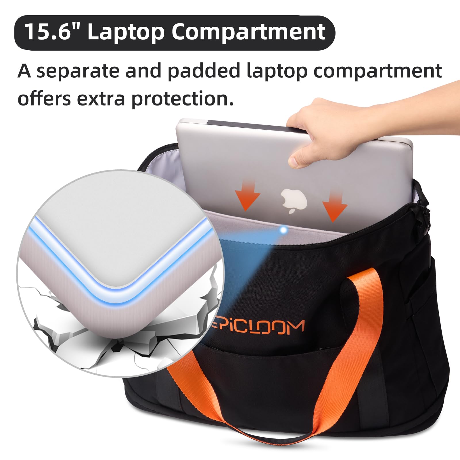 Durable Tote Bag for Men & Women - Travel Duffel Bag with 15.6