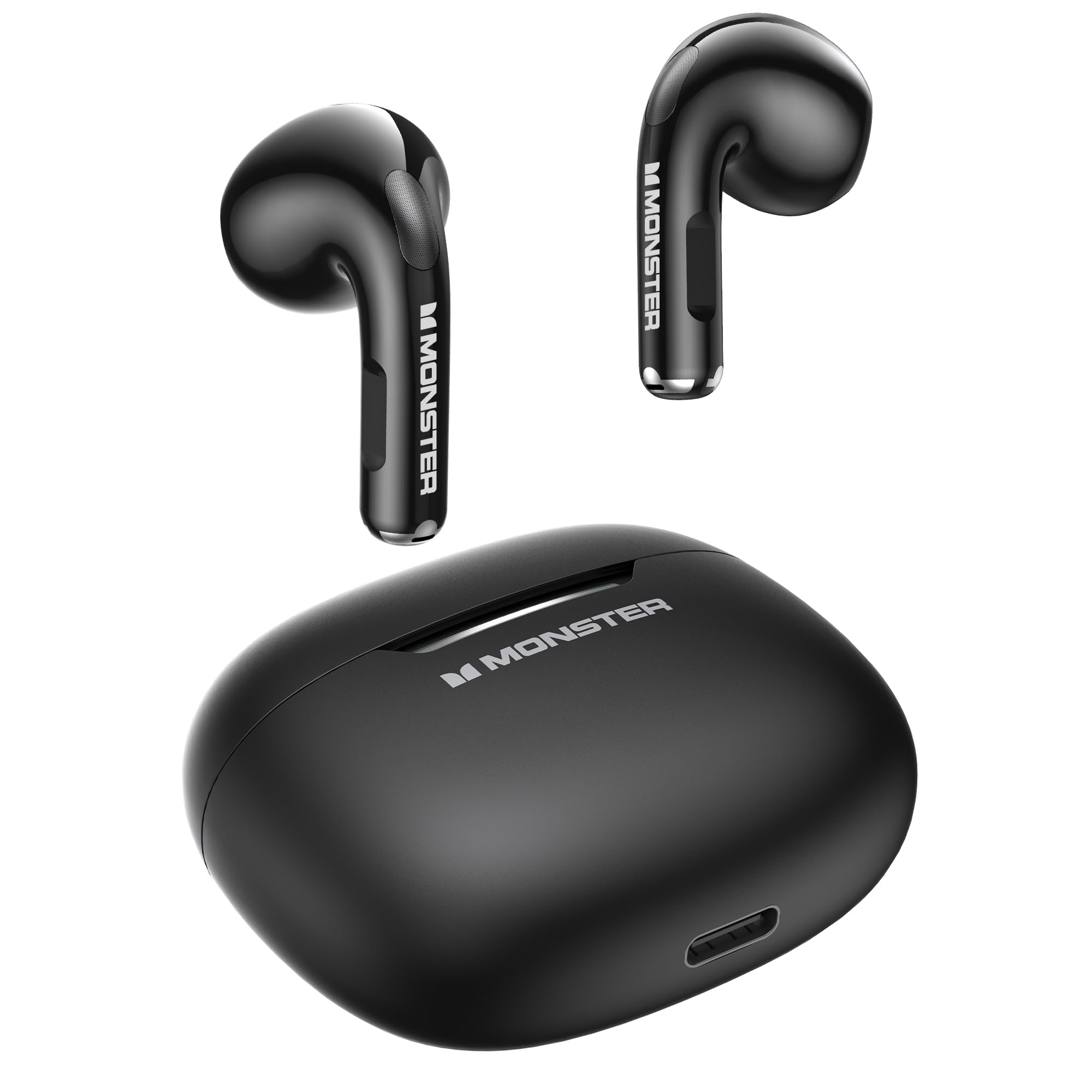 Monster N-Lite 208 Wireless Earbuds - 30H Playtime, Fast Charging & Clear Call for Running & Workouts