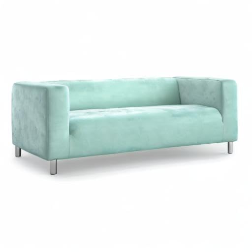 MASTERS OF COVERS Snug Fit Classic Velvet Klippan Loveseat Slipcover - Replacement Cover for IKEA Two Seater Klippan Sofa | Mint Green Velvet Fabric | Perfect for Living Room, Bedroom & Home Decor