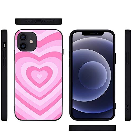 LUOWAN Cute Pink Love Heart Coffee Latte Pattern iPhone 11 Case - Shockproof Slim Fit Soft TPU Silicone Protective Phone Cover for Women & Girls (6.1 inch) - Perfect Gift for Valentine's Day, Birthday & Everyday Use