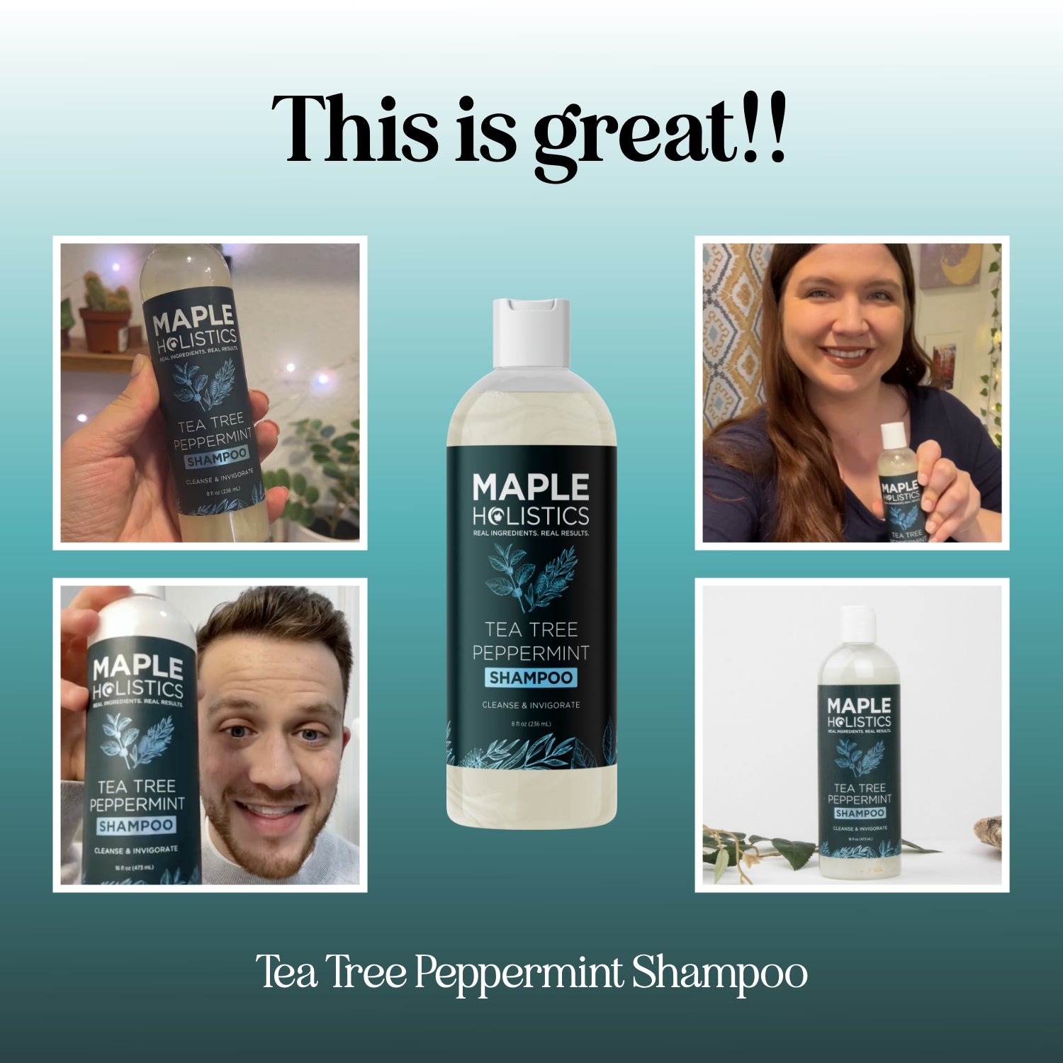 Tea Tree & Peppermint Shampoo for Oily Scalp & Dandruff Control - Refreshing & Soothing Hair Care for Daily Use