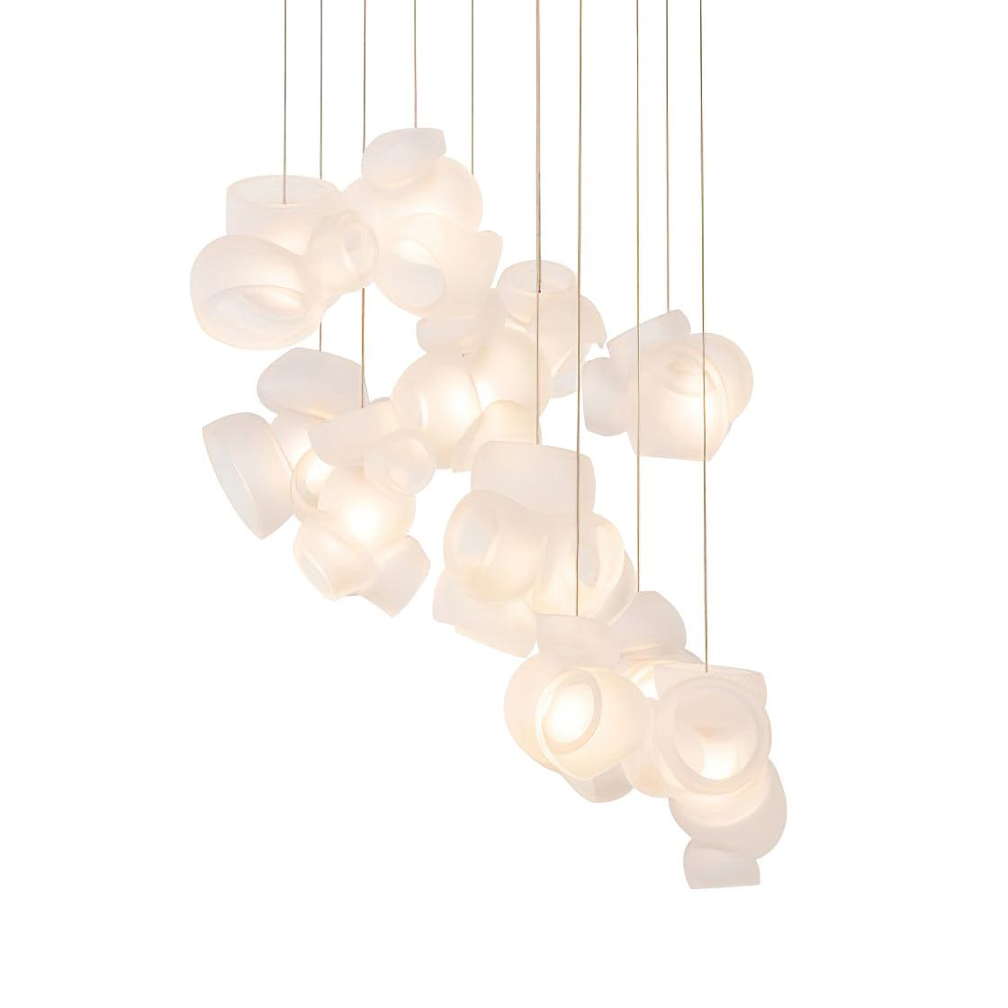 Modern Bubbles Cluster Pendant Light Fixture - 6-Light Glass Chandelier for Dining Room, Kitchen Island, Living Room, Bedroom & Entryway