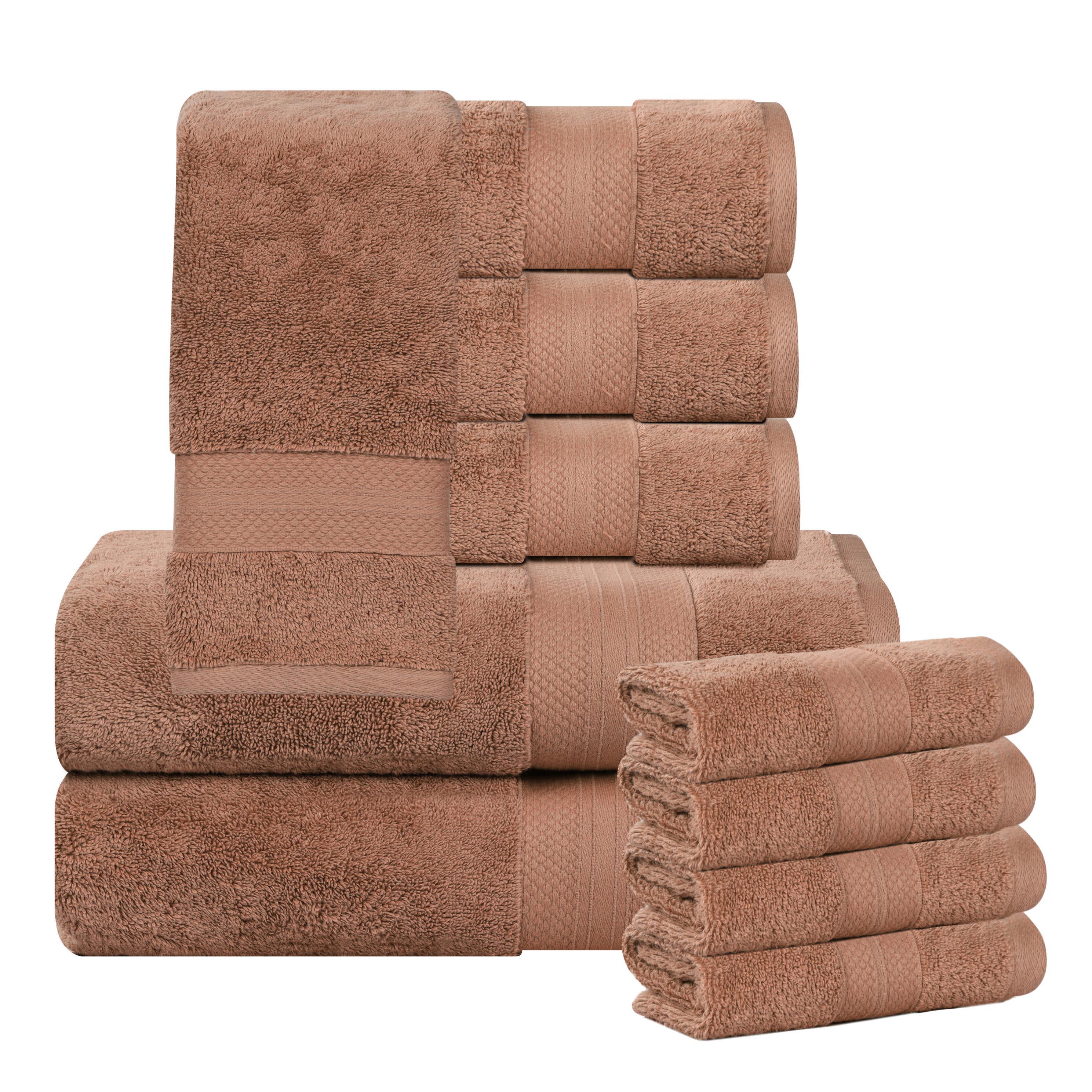 Premium Aria 10-Piece Turkish Cotton Towel Set - Ultra Soft & Absorbent Bath Towels, Hand Towels & Washcloths for Spa, Hotel & Luxury Home Use