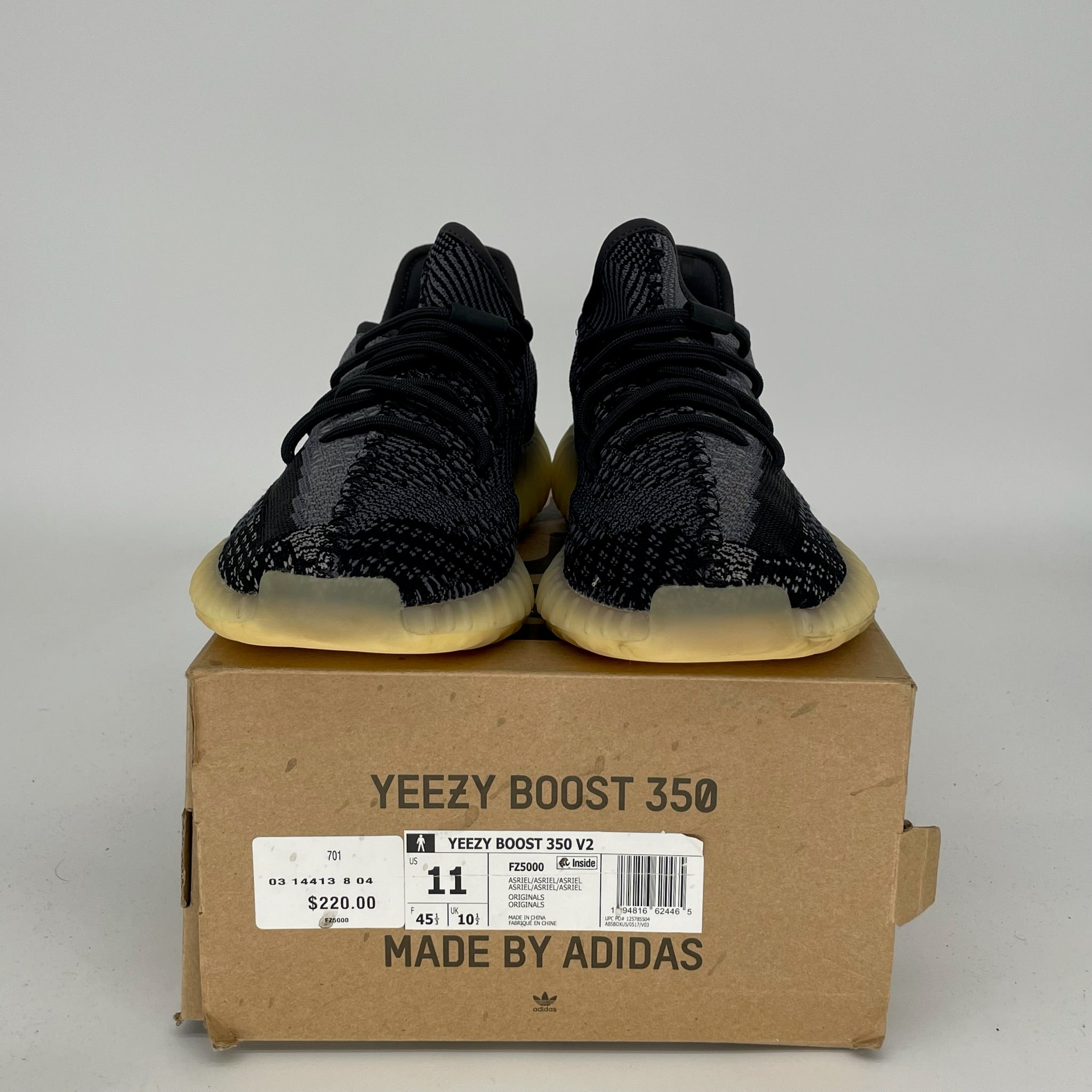 Adidas Yeezy Boost 350 V2 Carbon Sneakers - Men's Size 11 [FZ5000] | Comfortable Running Shoes for Gym, Jogging & Casual Wear