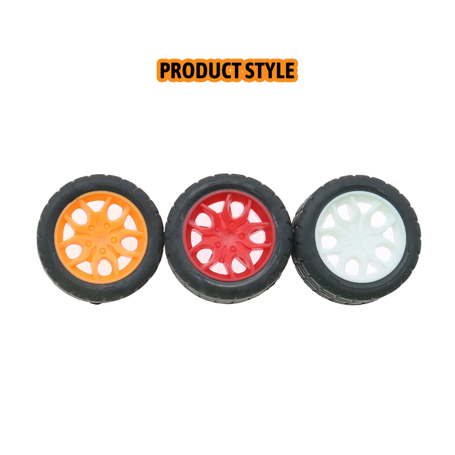 MroMax 30mm Rubber RC Car Wheel Tires - 4pcs Red and Black DIY Replacement Tires for RC Cars, Model Robots, and DIY Projects - Perfect for Off-Road, Racing, and Custom RC Vehicle Builds