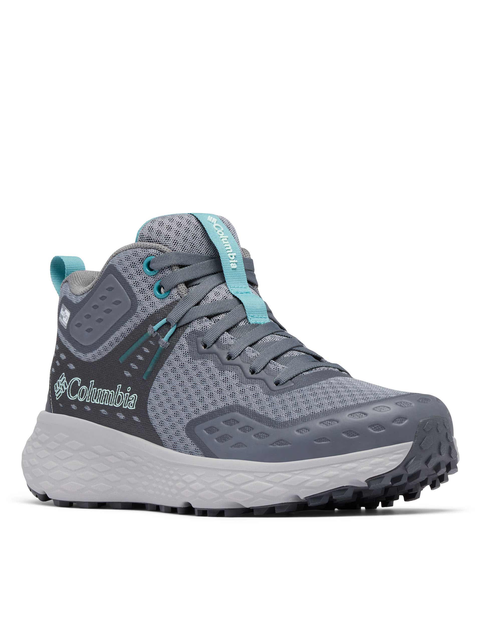 Konos TRS OutDry Mid Hiking Shoes for Men & Women - Waterproof Trail Running Shoes in Titanium Grey Steel/Teal - Perfect for Outdoor Adventures, Hiking & Backpacking
