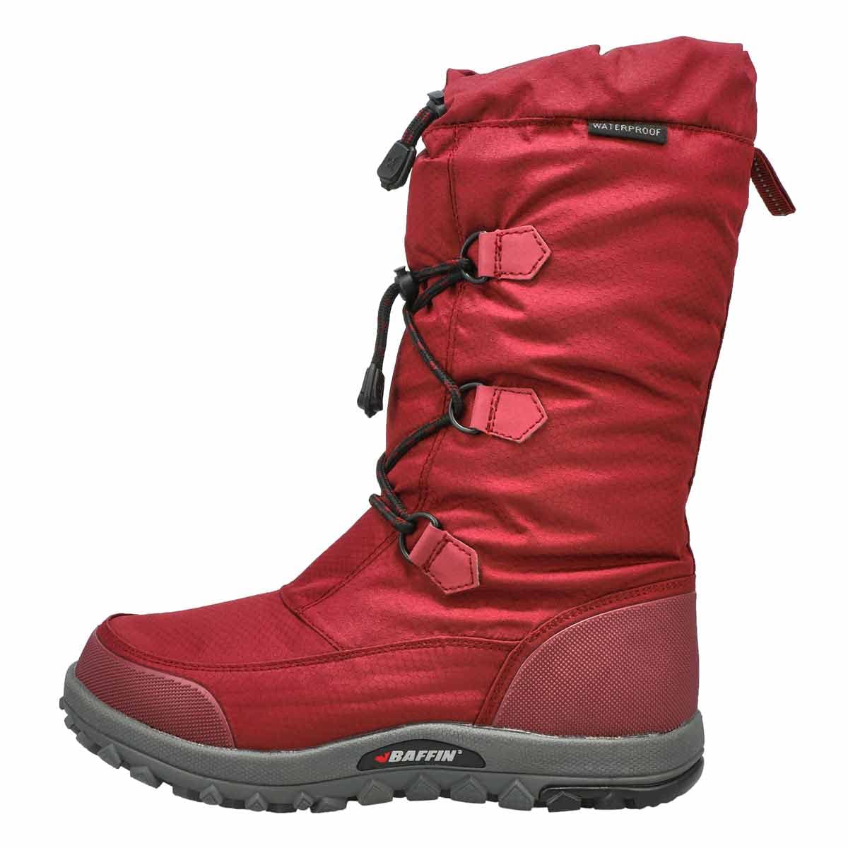 Baffin Light Women's Winter Boots - Calf Height Snow Boots for Women - Waterproof & Insulated Black/Red Vegan Boots - Lightweight Warm Boots for Snowy Terrains, Hiking & Outdoor Activities
