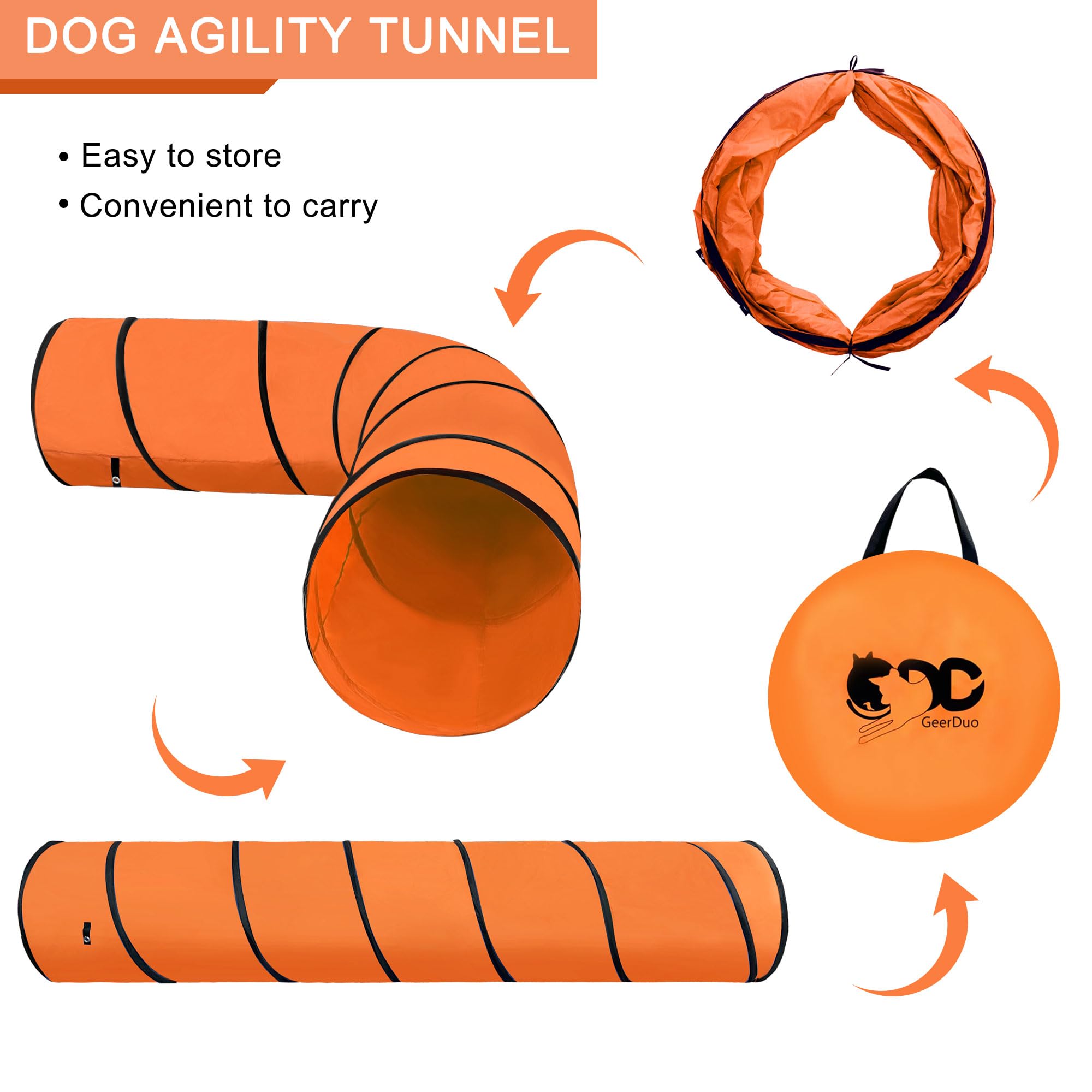 Premium Dog Agility Tunnel for Training & Play - Portable Pet Obstacle Course with Carry Bag - Perfect for Backyard, Park & Competition Training
