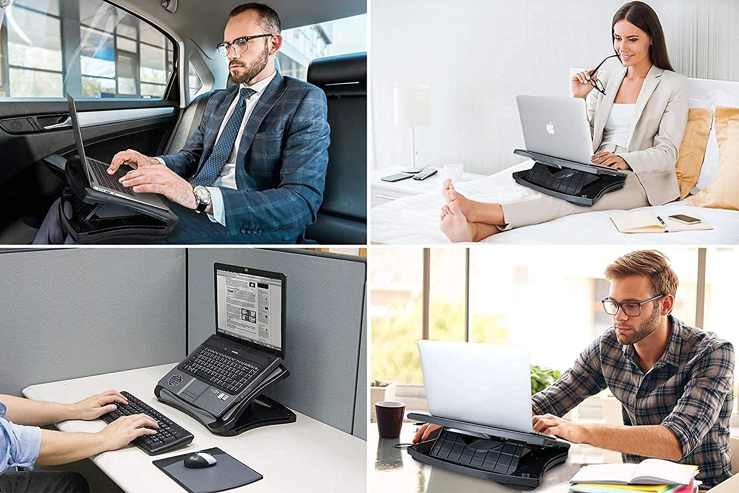 Ergonomic Clip-On Mouse Pad & Laptop Stand with Detachable Wrist Rest - Perfect for Office, Home & Travel Workspaces