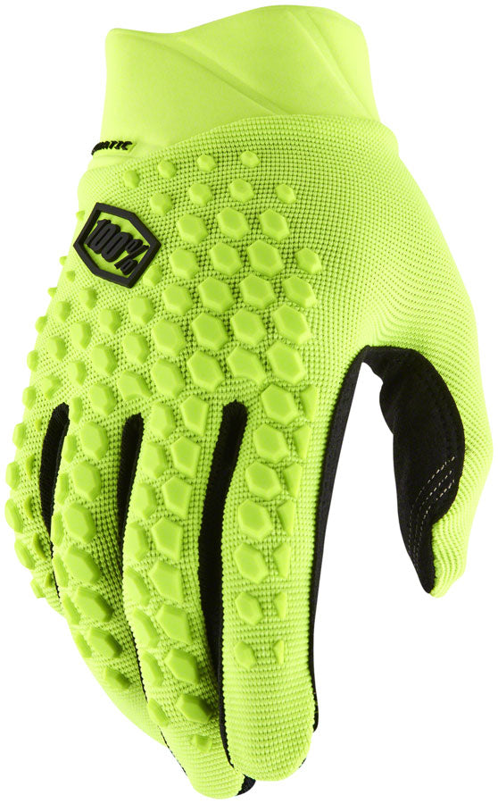 **100% Geometric Gloves - Fluorescent Yellow, Full Finger, Men's XL - Durable Work Gloves for Construction, Gardening & Outdoor Activities**
