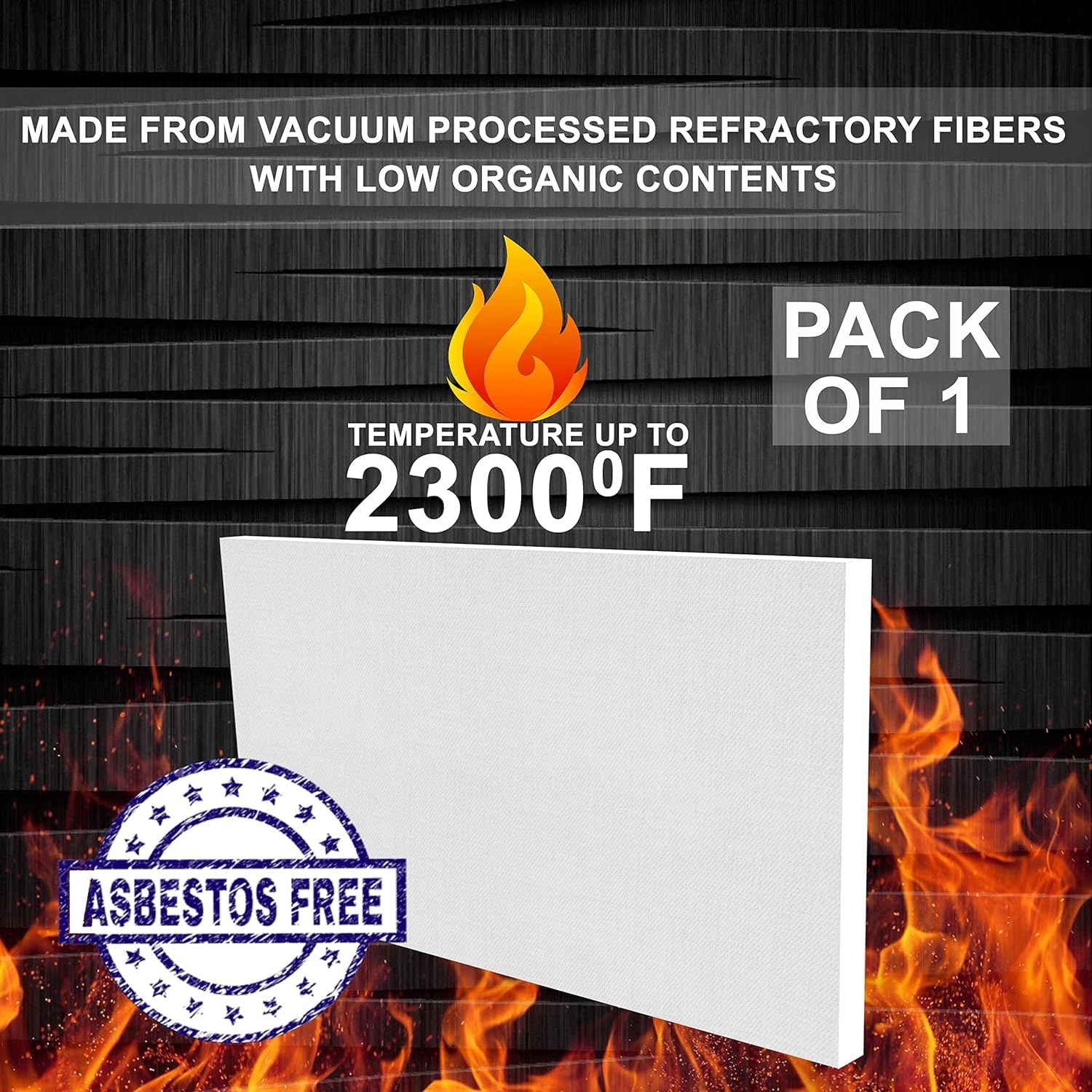 High-Temperature Ceramic Fiber Insulation Board - 2300°F Heat Resistant - 1.6