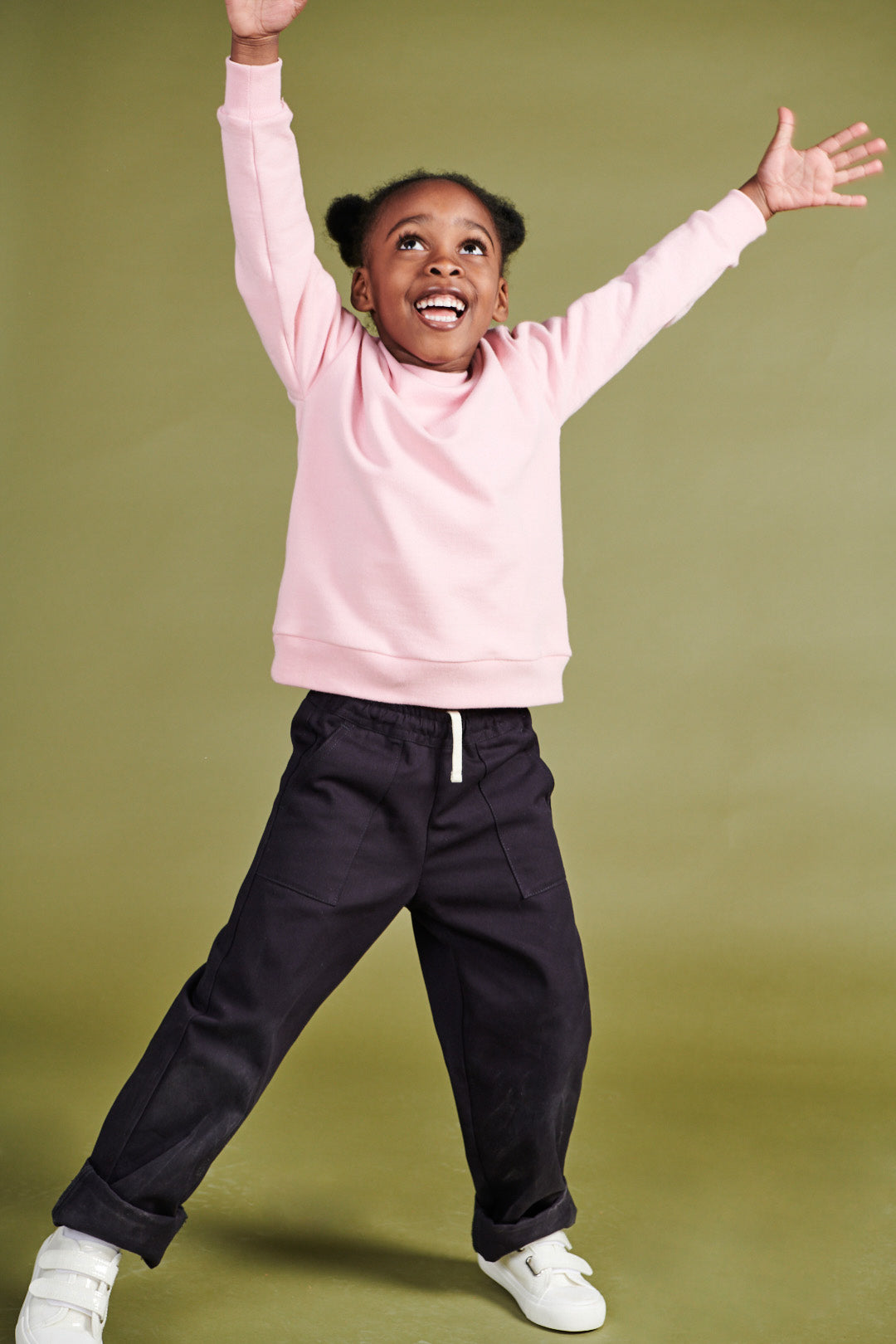 Eco-Friendly Kids Cam Relaxed Twill Trousers - Plastic-Free Navy Blue Casual Pants for Boys & Girls | Perfect for School, Playdates & Outdoor Adventures