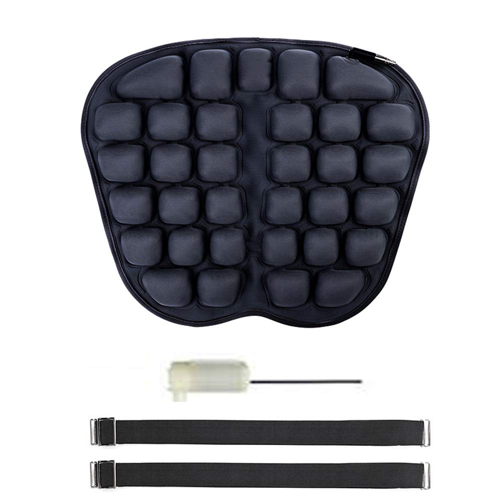 Inflatable Seat Cushion for Back Pain Relief - Adjustable Air/Water Support for Office Chair, Sciatica & Coccyx Comfort - Home & Car Use to Prevent Hemorrhoids