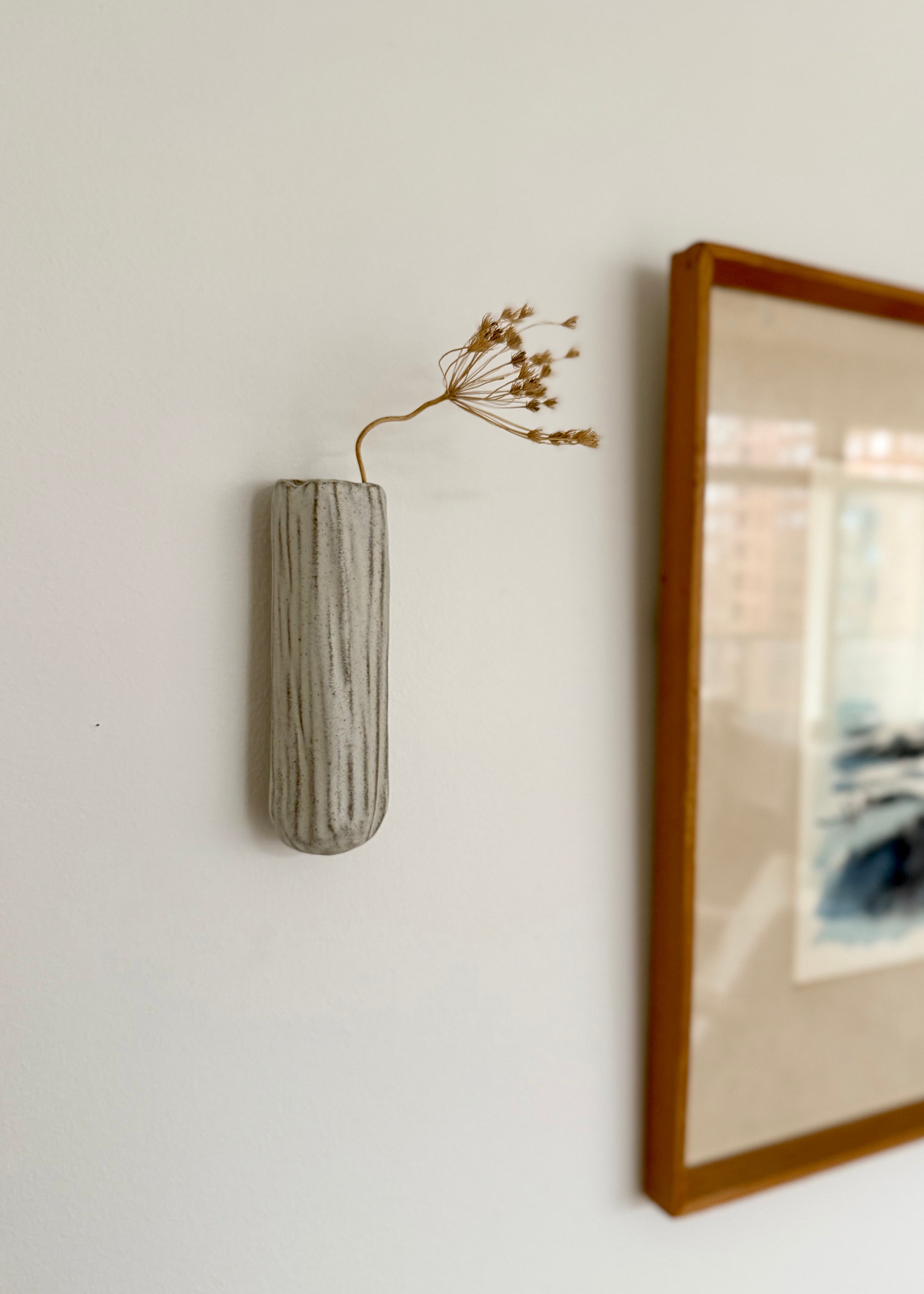 KLAY Copenhagen Modern Wall Vase - Handcrafted Ceramic Flower Planter for Home & Office Decor | Perfect for Small Plants, Succulents, and Fresh Flowers