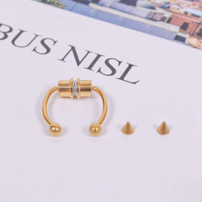 Magnetic Fake Nose Ring - Non Piercing Horseshoe Nose Jewelry for Women & Teens | Perfect for Parties, Cosplay & Everyday Fashion Accessories