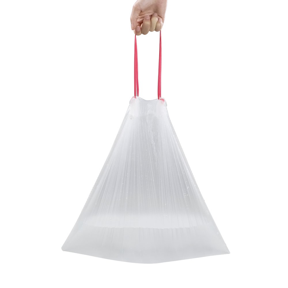 Jekiyo 4 Gallon Clear Trash Bags with Drawstring - 120 Count | Heavy Duty Kitchen & Bathroom Waste Bags for Home & Office Use