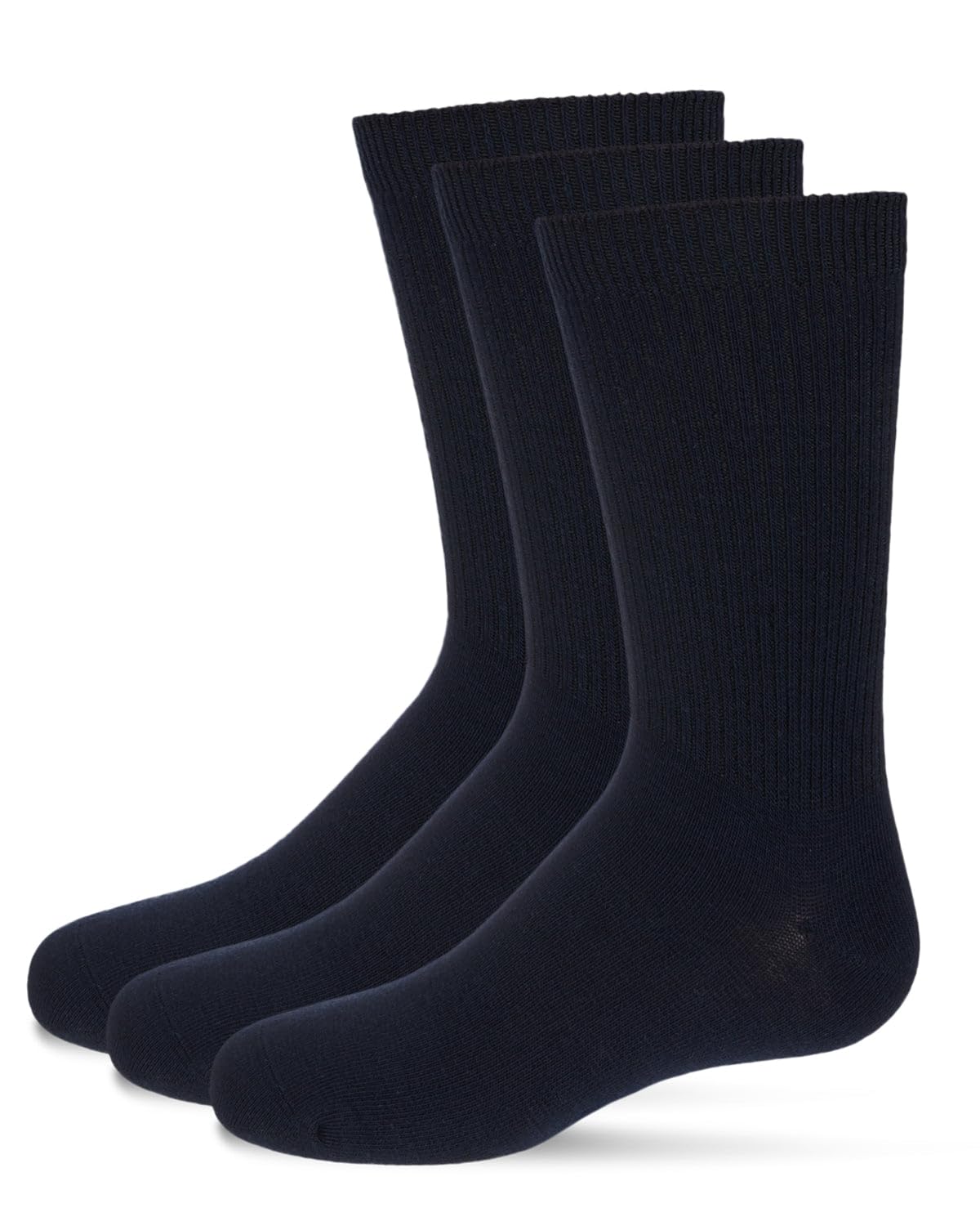 MeMoi Boys' 3-Pack Thin Ribbed Cotton Blend Crew Socks - Soft & Breathable for School, Sports & Everyday Wear