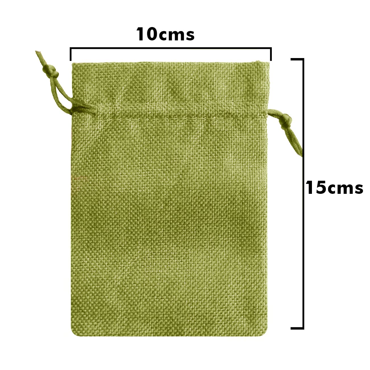 Eco-Friendly Green Jute Linen Drawstring Pouches - 10x15cm (Pack of 10) | Natural Gift Bags for Weddings, Baby Showers, Parties & Festive Occasions | Perfect for Party Favors, Wedding Invitations & Holiday Gifts