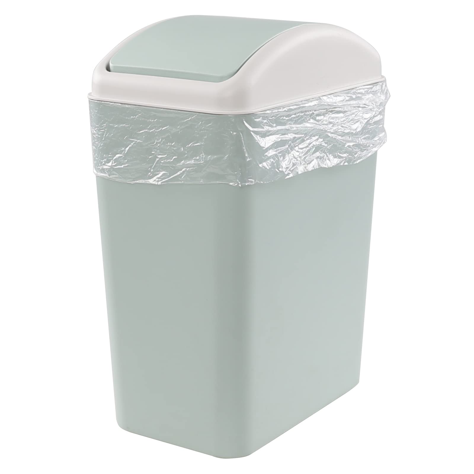 16L Swing Lid Trash Can - Odor-Proof Plastic Kitchen Garbage Bin with Step Pedal, Perfect for Home, Office & Restaurant Use