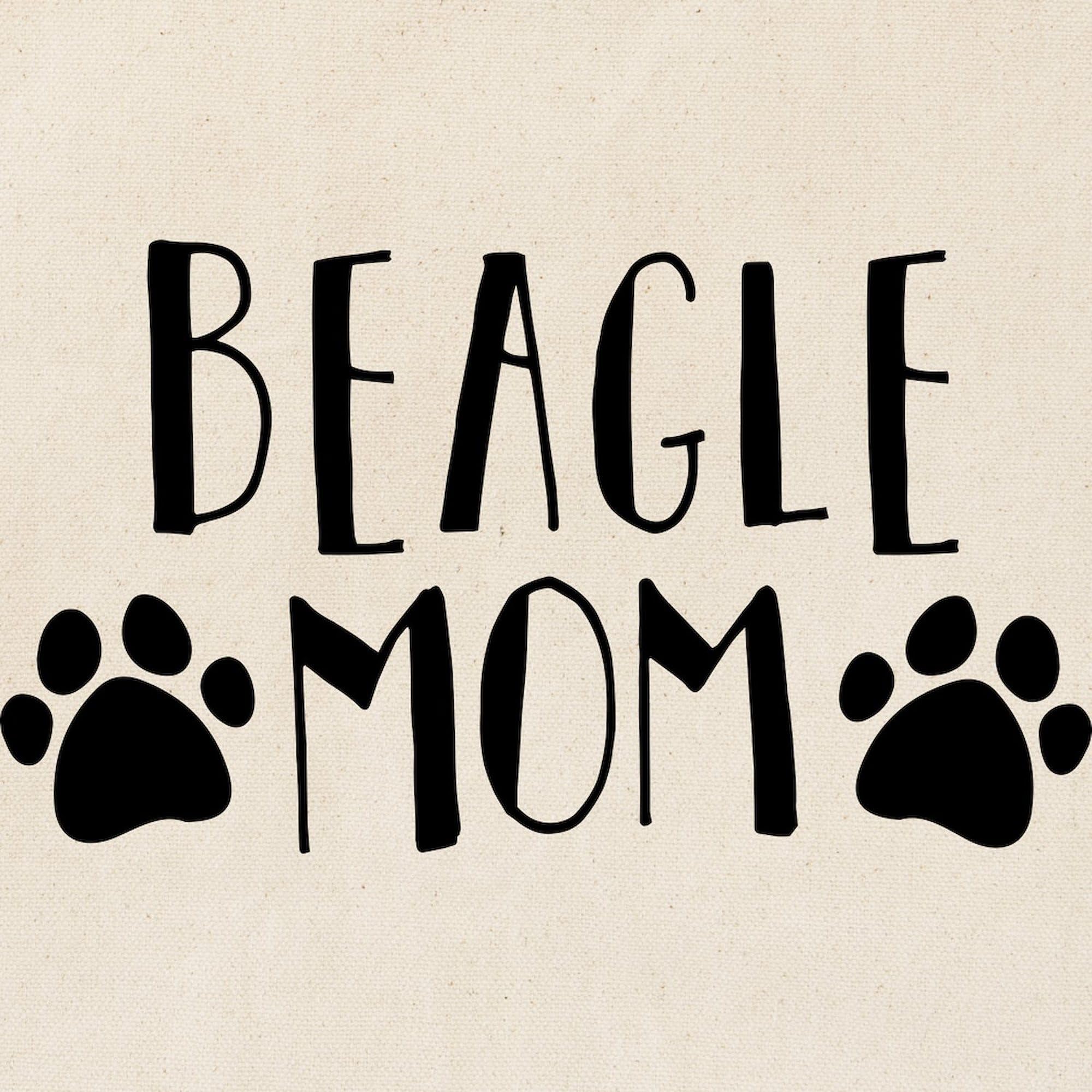 Beagle Mom Tote Bag - Natural Canvas Reusable Shopping Bag for Women | Eco-Friendly Grocery Tote for Dog Lovers, Pet Owners & Beach Trips