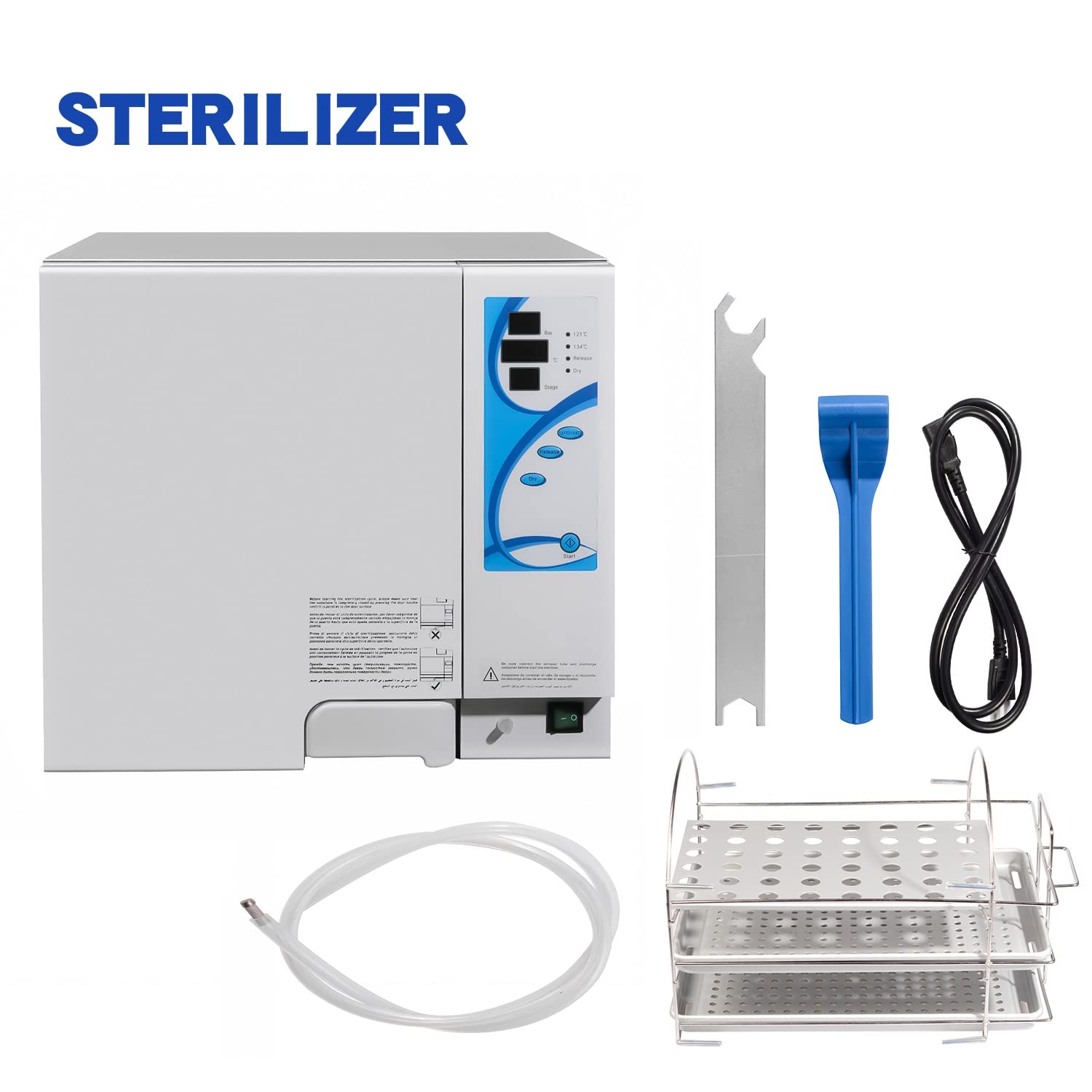 18L Portable Steam Autoclave Sterilizer with LCD Display - 1100W Class N Drying Function for Medical & Lab Equipment - Perfect for Dental Clinics, Hospitals, and Research Laboratories