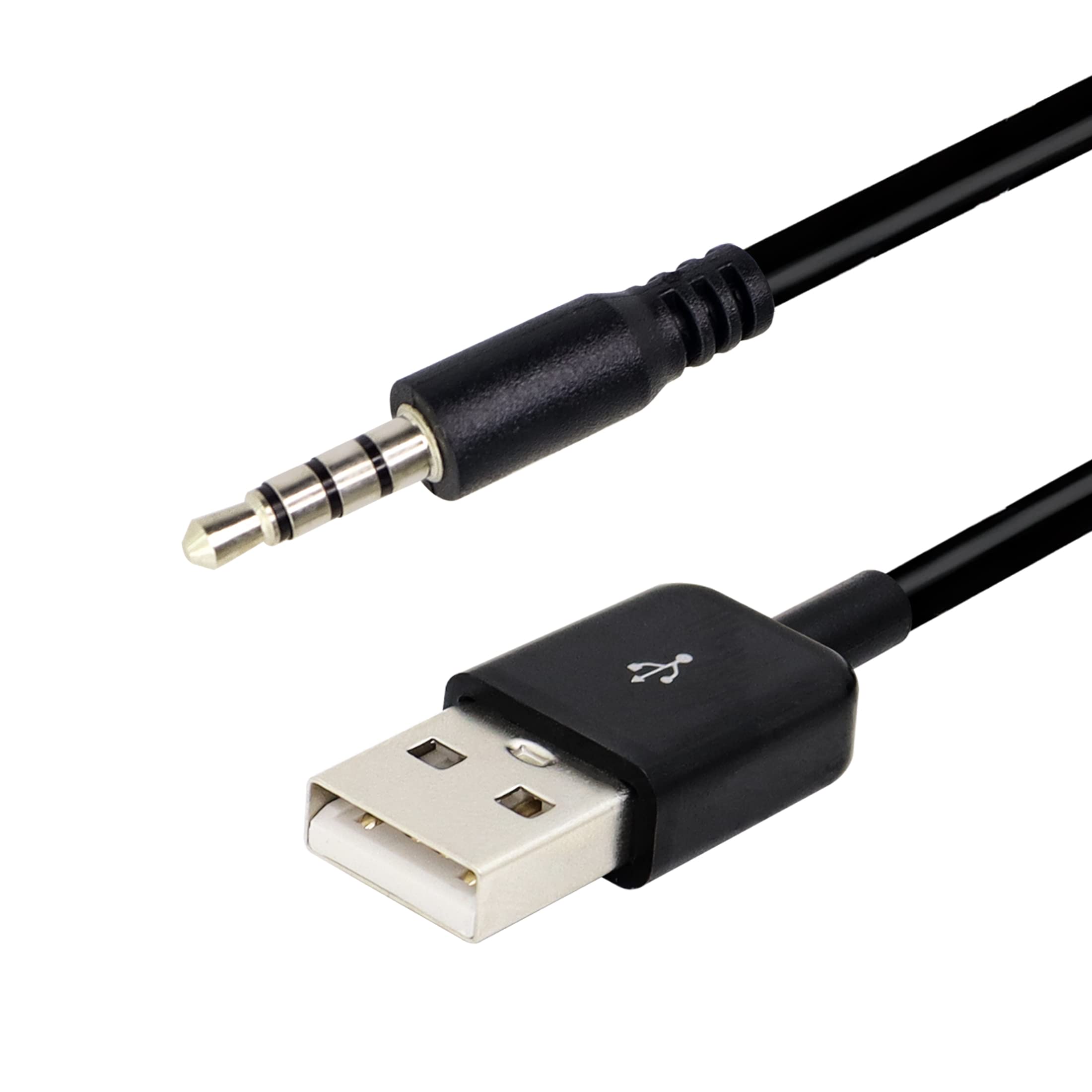 YACSEJAO USB to 3.5mm Audio Jack Coiled Cable - 3.5mm Male AUX to USB 2.0 Male Charging Adapter Cord for MP3 Players, Headphones, Car Audio & Portable Speakers - Perfect for Music Streaming, Hands-Free Calls & Device Charging