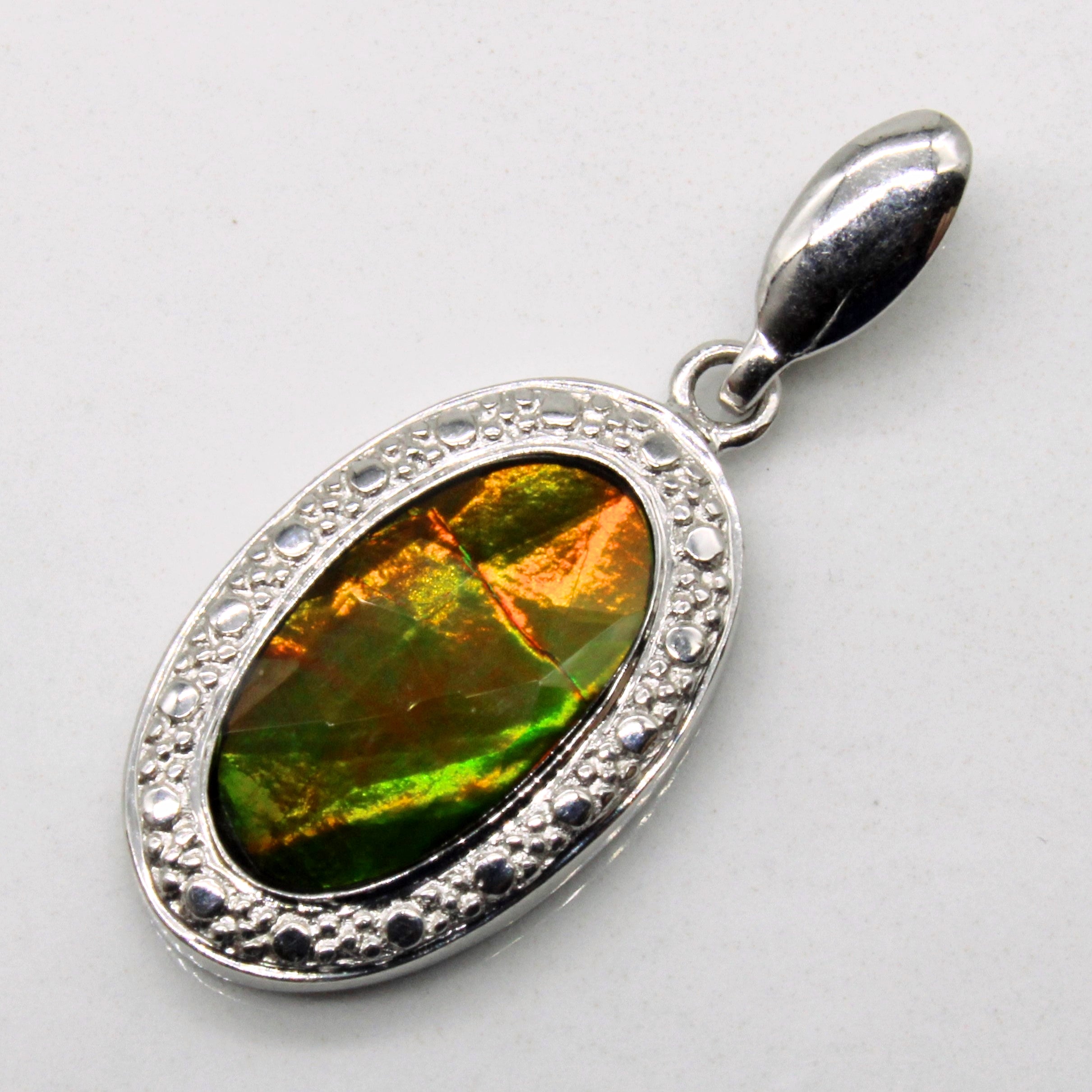 1.75ct Natural Ammolite Pendant Necklace - Stunning Iridescent Gemstone Jewelry for Women | Perfect Gift for Birthdays, Anniversaries & Special Occasions