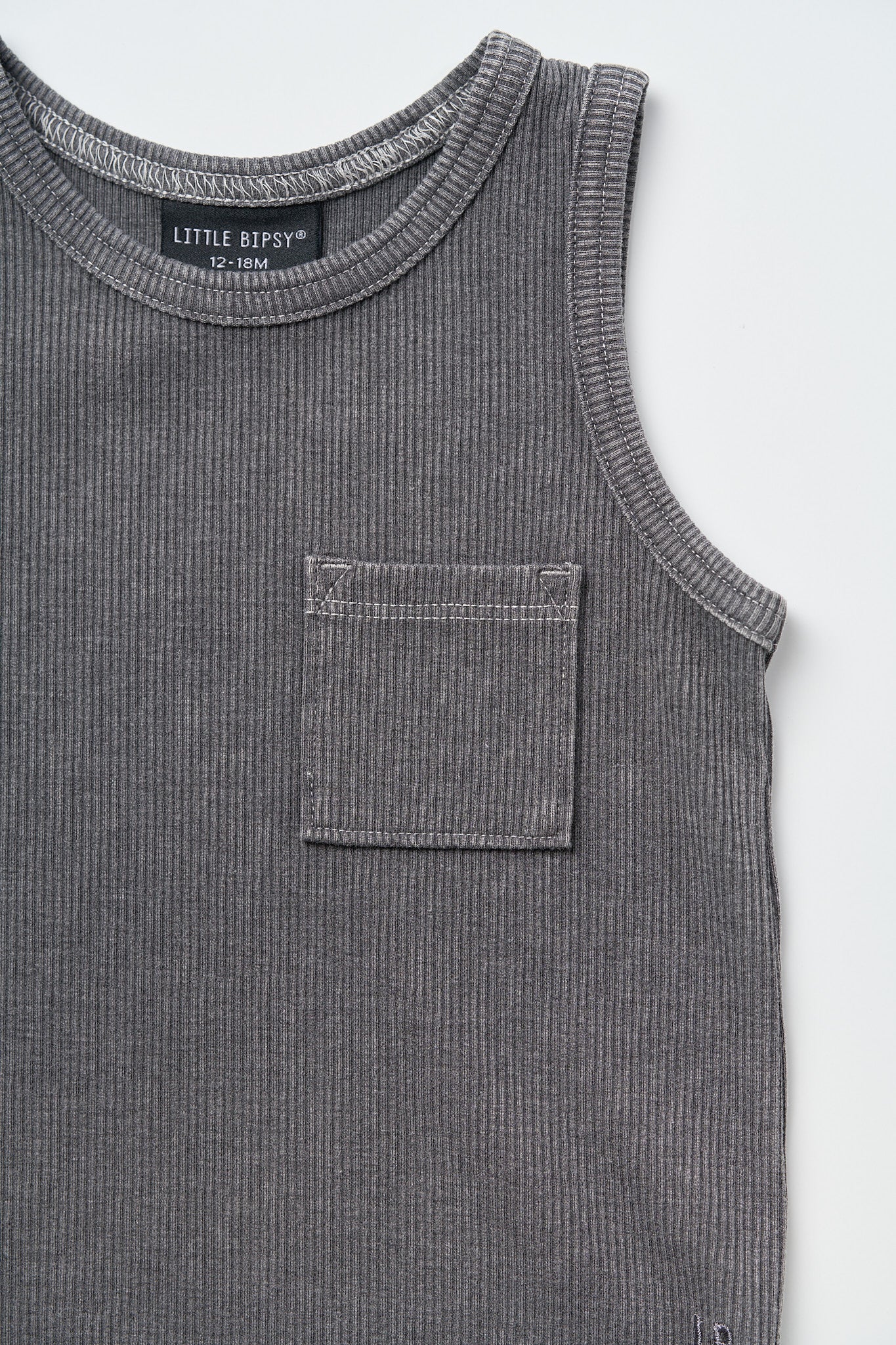 Acid Wash Ribbed Tank Top - Black | Women's Vintage Style Sleeveless Shirt for Casual Wear, Summer Outfits, and Layering