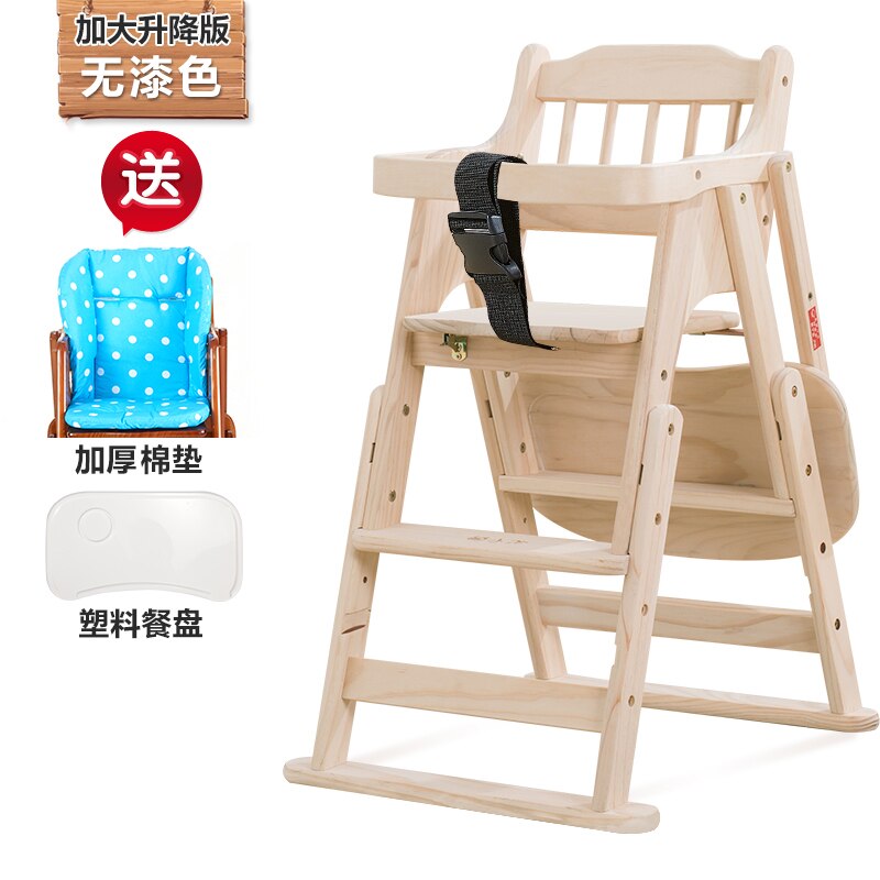 Wooden Baby High Chair - Adjustable Infant Feeding Chair for Safe & Comfortable Mealtime at Home or Restaurant