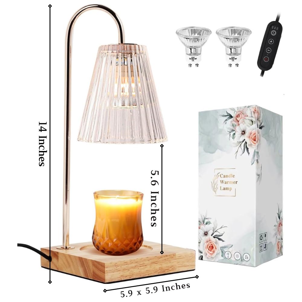 Electric Candle Warmer Lamp with Timer - Aromatherapy Wax Melter for Home, Office & Spa - Perfect Christmas & Birthday Gift for Women - Creates Cozy Ambiance for Relaxation, Meditation & Romantic Nights