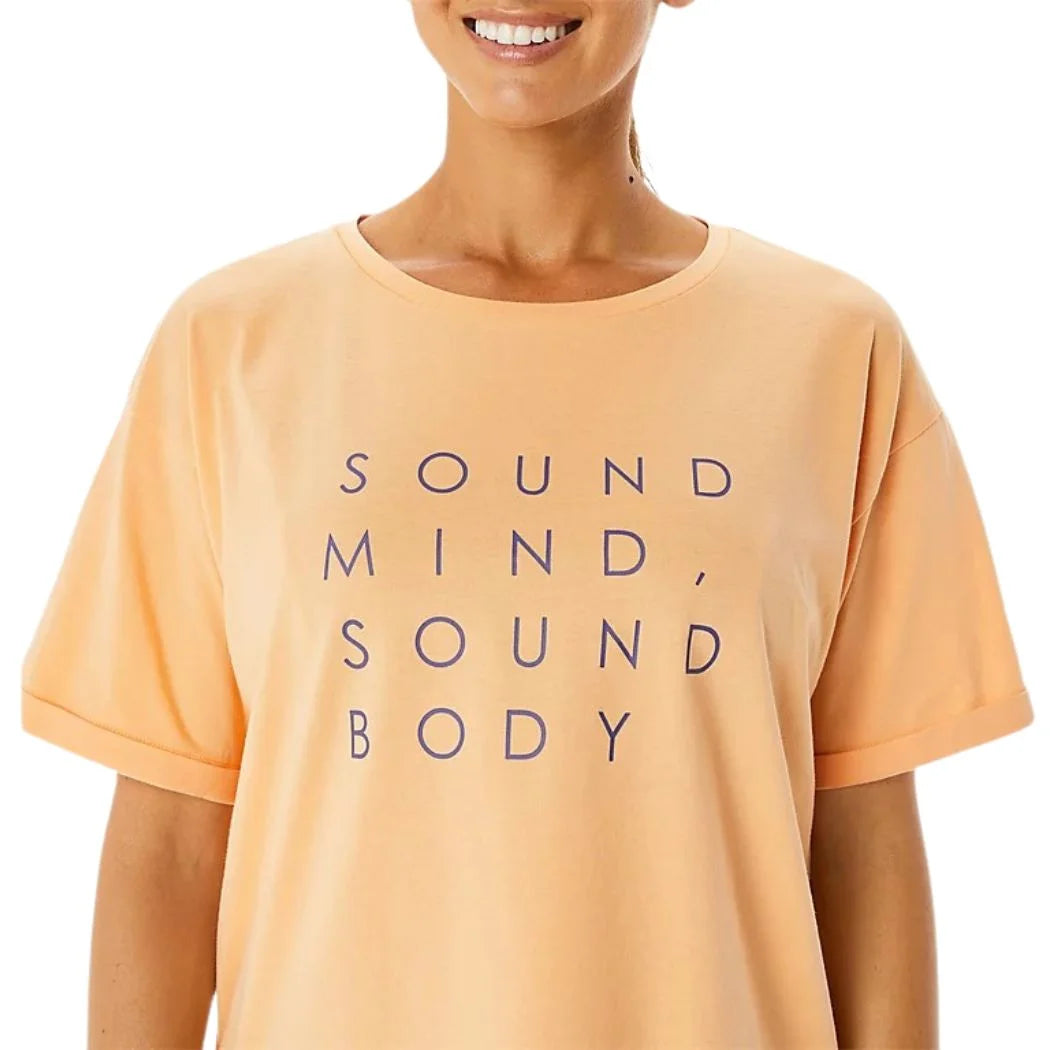 ASICS Women's Relaxed Fit Graphic Training Tee - Soft Core Comfort for Gym, Running & Casual Wear