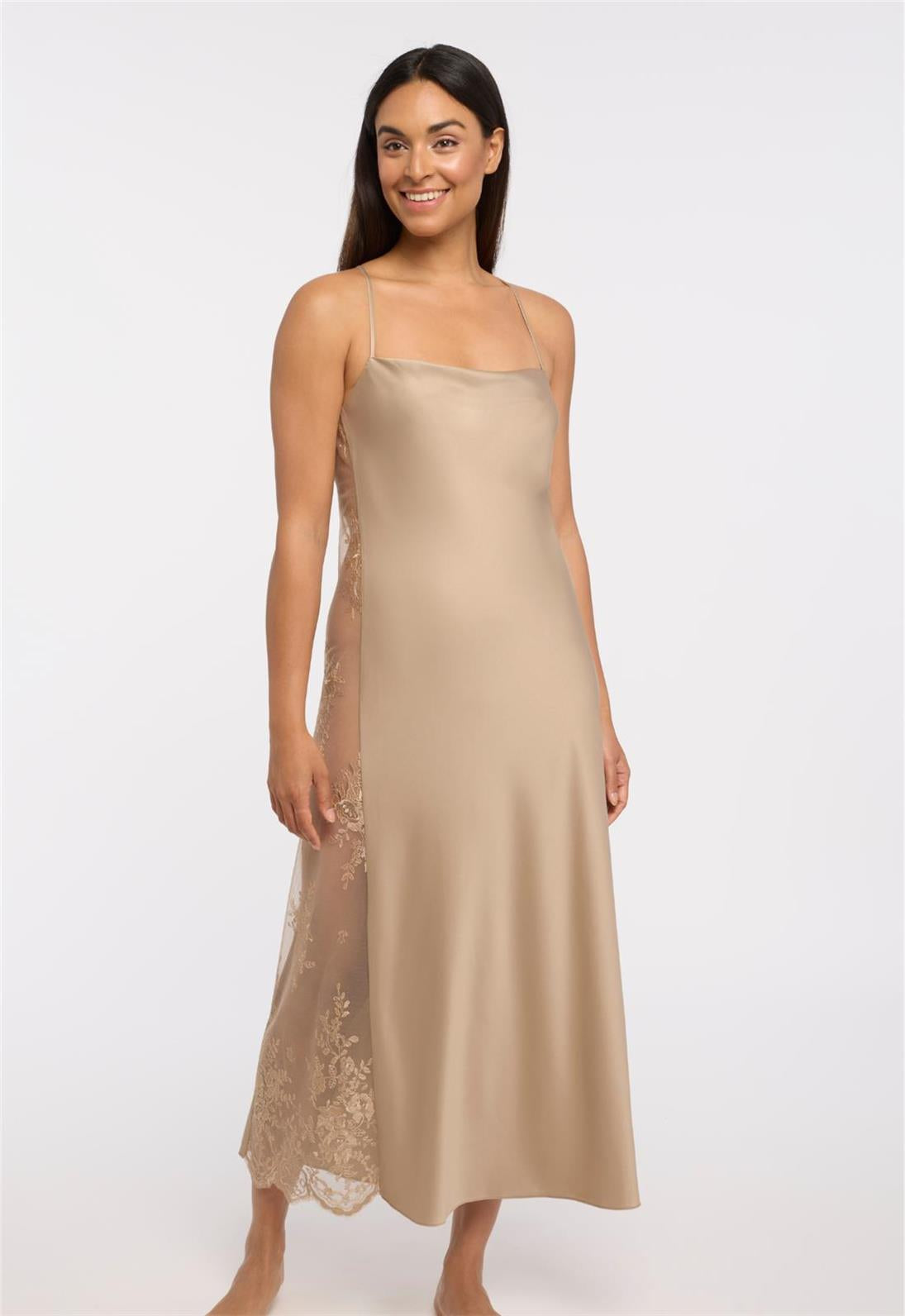 Darling Gown Latte - Elegant Loungewear for Women | Soft & Comfortable Sleepwear | Perfect for Relaxing at Home, Spa Days & Cozy Evenings