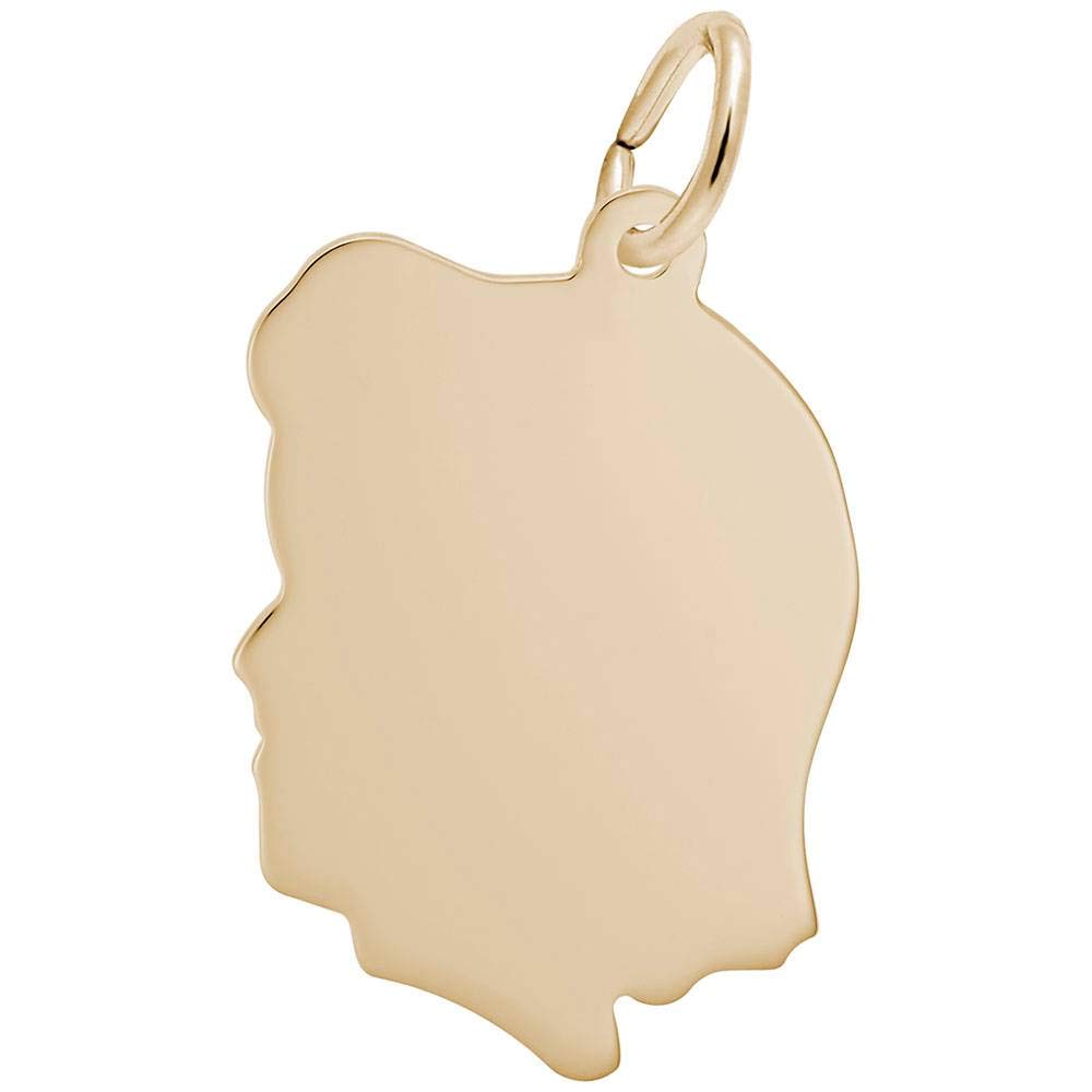 Rembrandt Engravable Charms - Medium Girl Silhouette Pendant for Jewelry Making, Personalized Gifts & Keepsakes | Perfect for Necklaces, Bracelets & DIY Craft Projects