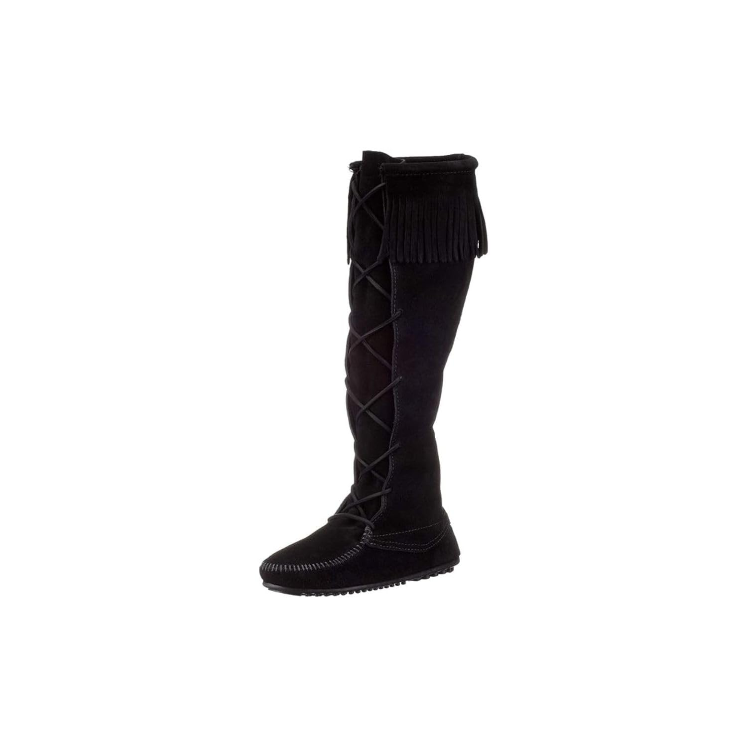 Minnetonka Women's Front Lace Knee High Boots - Genuine Leather Western Cowgirl Boots for Women | Perfect for Country Music Festivals & Fall Fashion