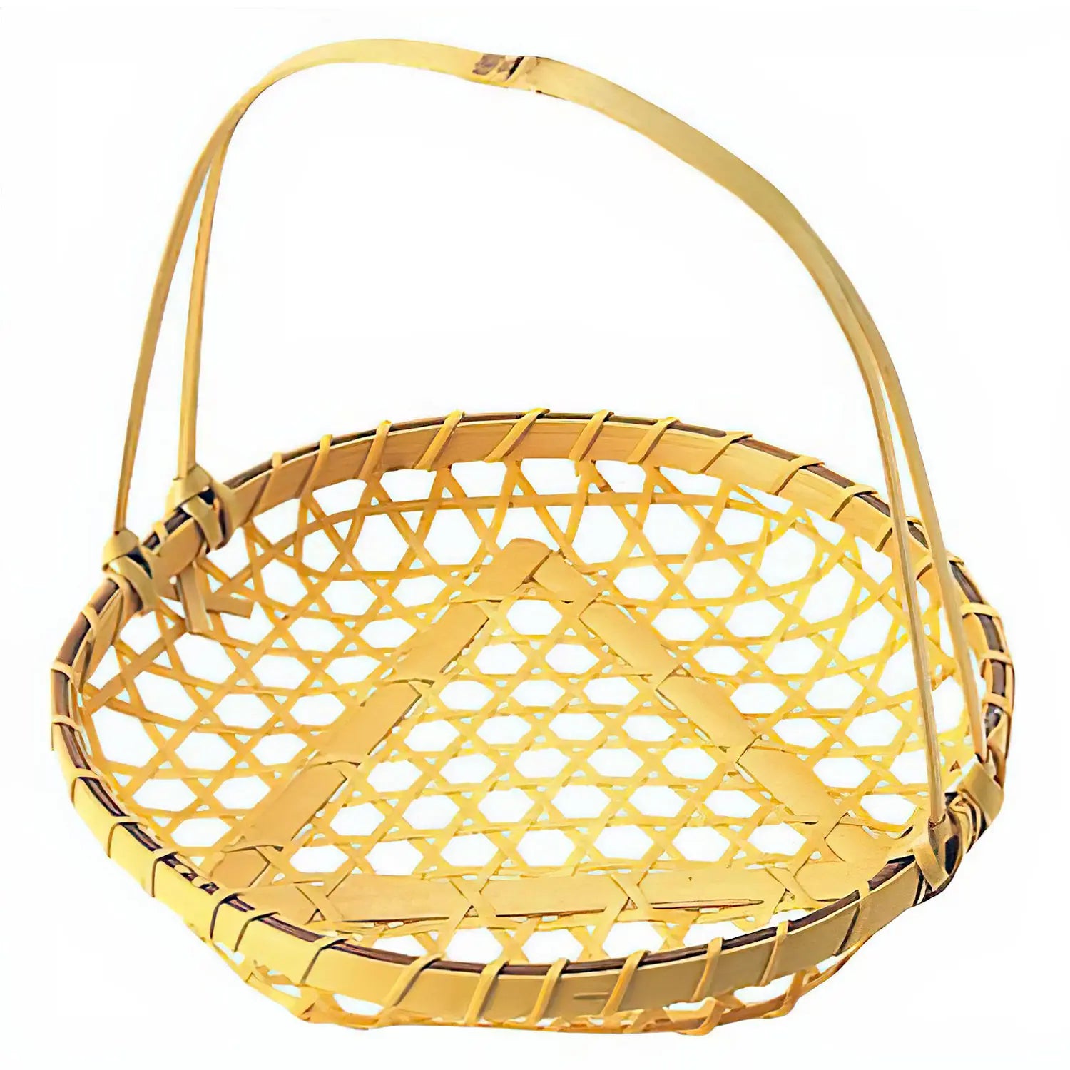 Manyo Bamboo Serving Basket with Handle - Eco-Friendly & Durable for Picnics, Parties & Home Decor