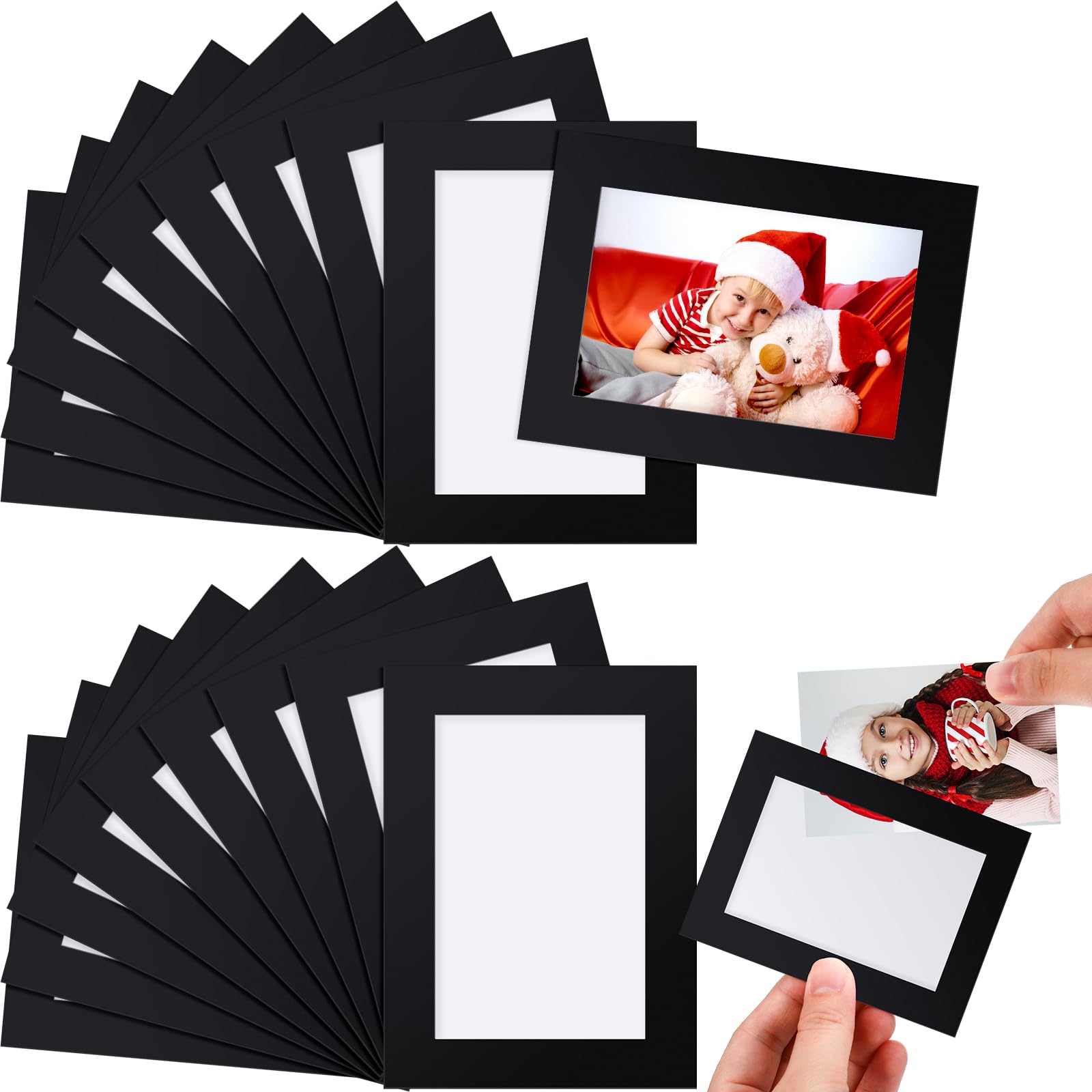 Soaoo 60 Pcs Magnetic Photo Frames - 2.5 x 3.5 Inches Reusable Wallet Size Picture Holders for Refrigerator, Cabinet, Office & Classroom - Black Magnetic Photo Sleeves for Displaying Family Photos, Artwork and Memorable Moments