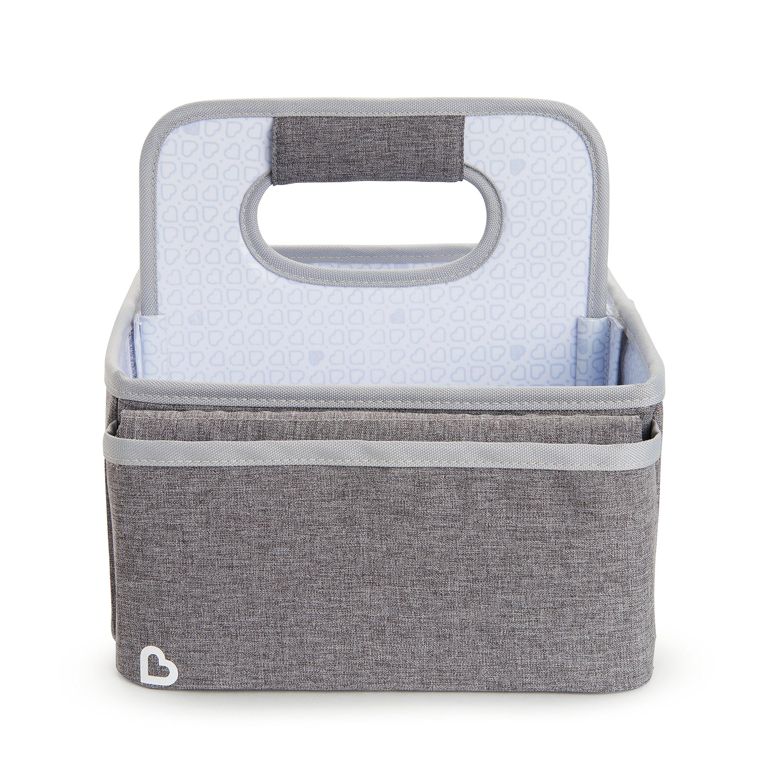 Munchkin Portable Diaper Caddy Organizer - Grey | Baby Essentials Storage for Diapers, Wipes & Creams | Perfect for Nursery, Travel & On-the-Go Parents