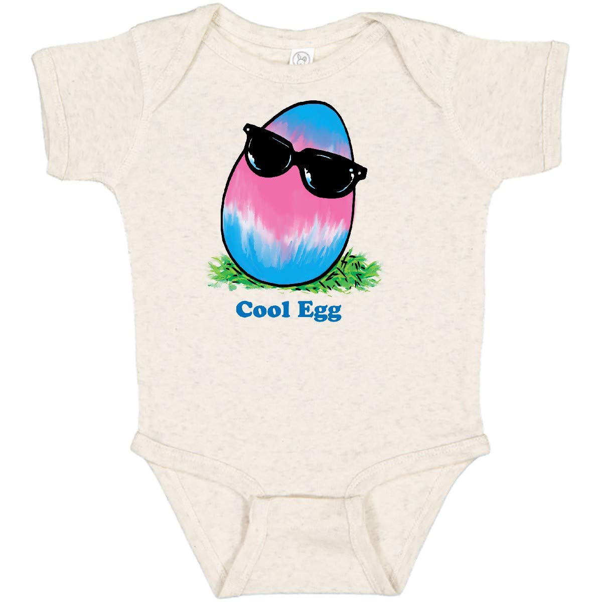 Inktastic Easter Pink and Blue Cool Egg with Sunglasses Baby Bodysuit - Cute Easter Outfit for Infants, Toddler Easter Photo Shoot, Holiday Family Matching Pajamas