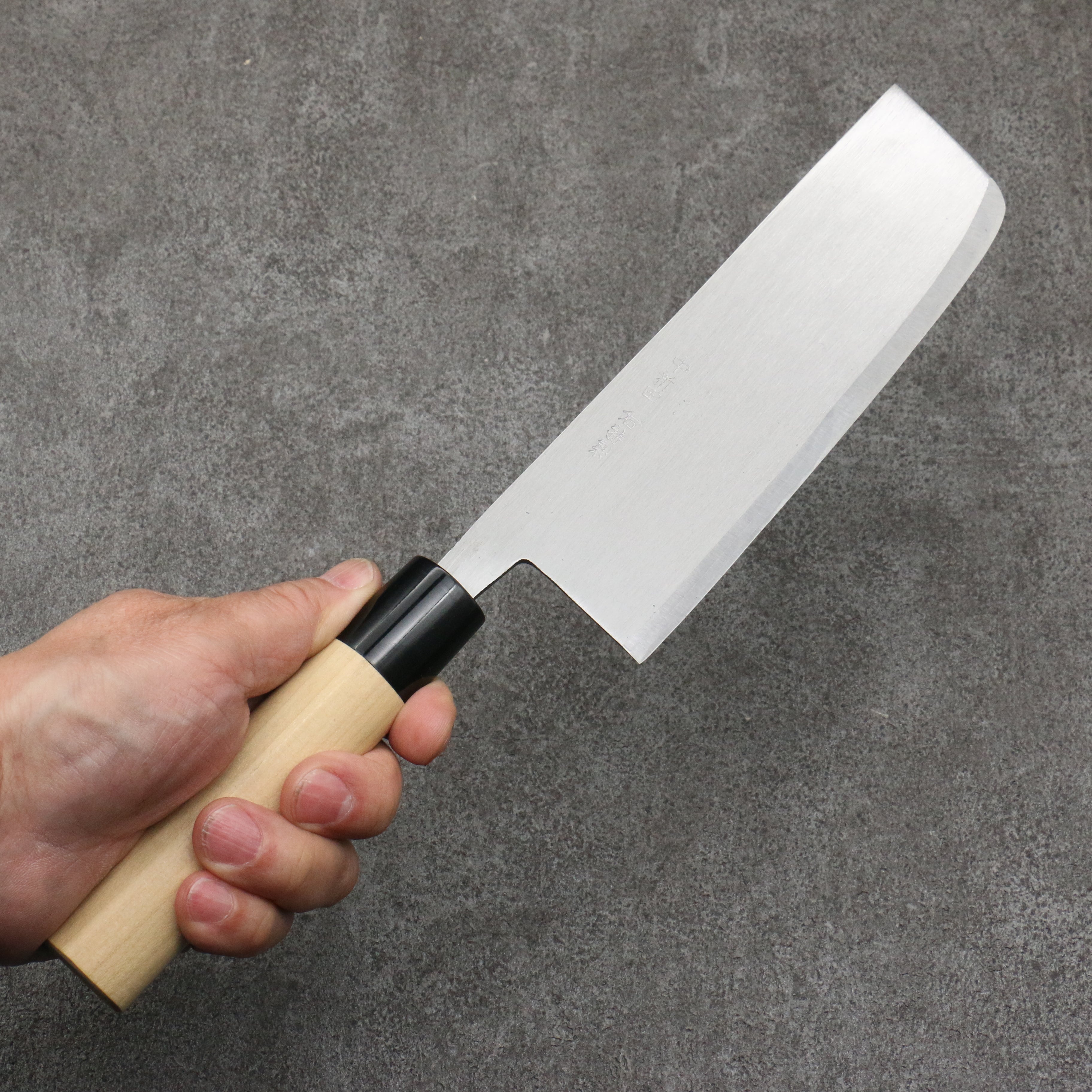 Premium Nakaniida White Steel No.2 Japanese Nakiri Knife 165mm - Mirror Polished Blade with Magnolia Wood Handle - Perfect for Vegetable Chopping, Slicing & Precision Kitchen Tasks