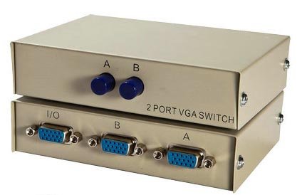 2 Port VGA Switch Box - 2 in 1 Out VGA Splitter for Dual PC to Single Monitor | Perfect for Office, Gaming & Multi-Device Workstations