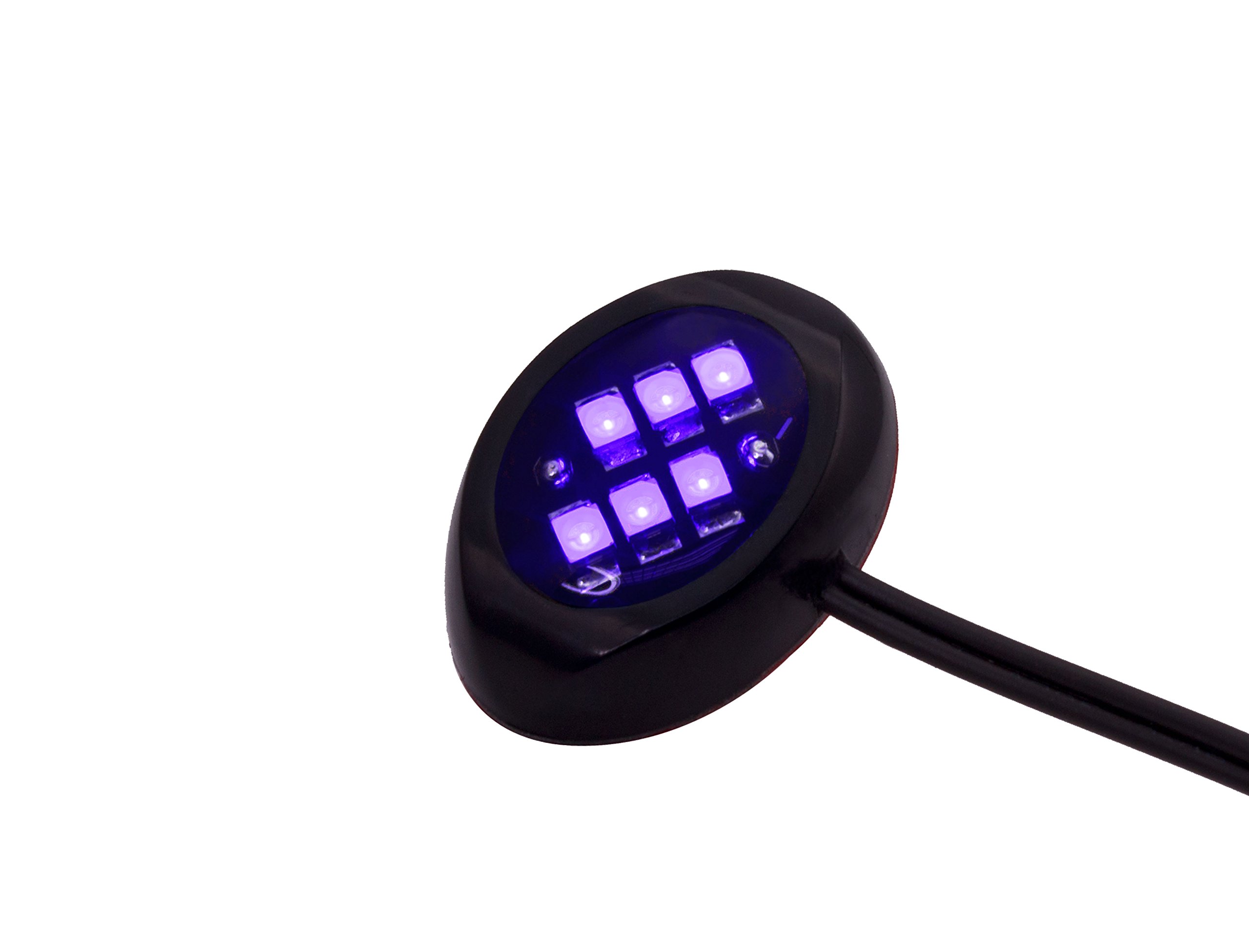 Oznium Round Black UV LED Modules - High Brightness LED Light Strips for DIY, Home Decor, and Automotive Lighting