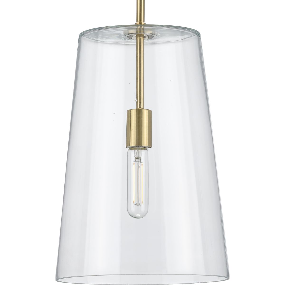 Clarion Collection Clear Glass Single Light Pendant - Modern Hanging Fixture for Kitchen Island, Dining Room & Bedroom Lighting