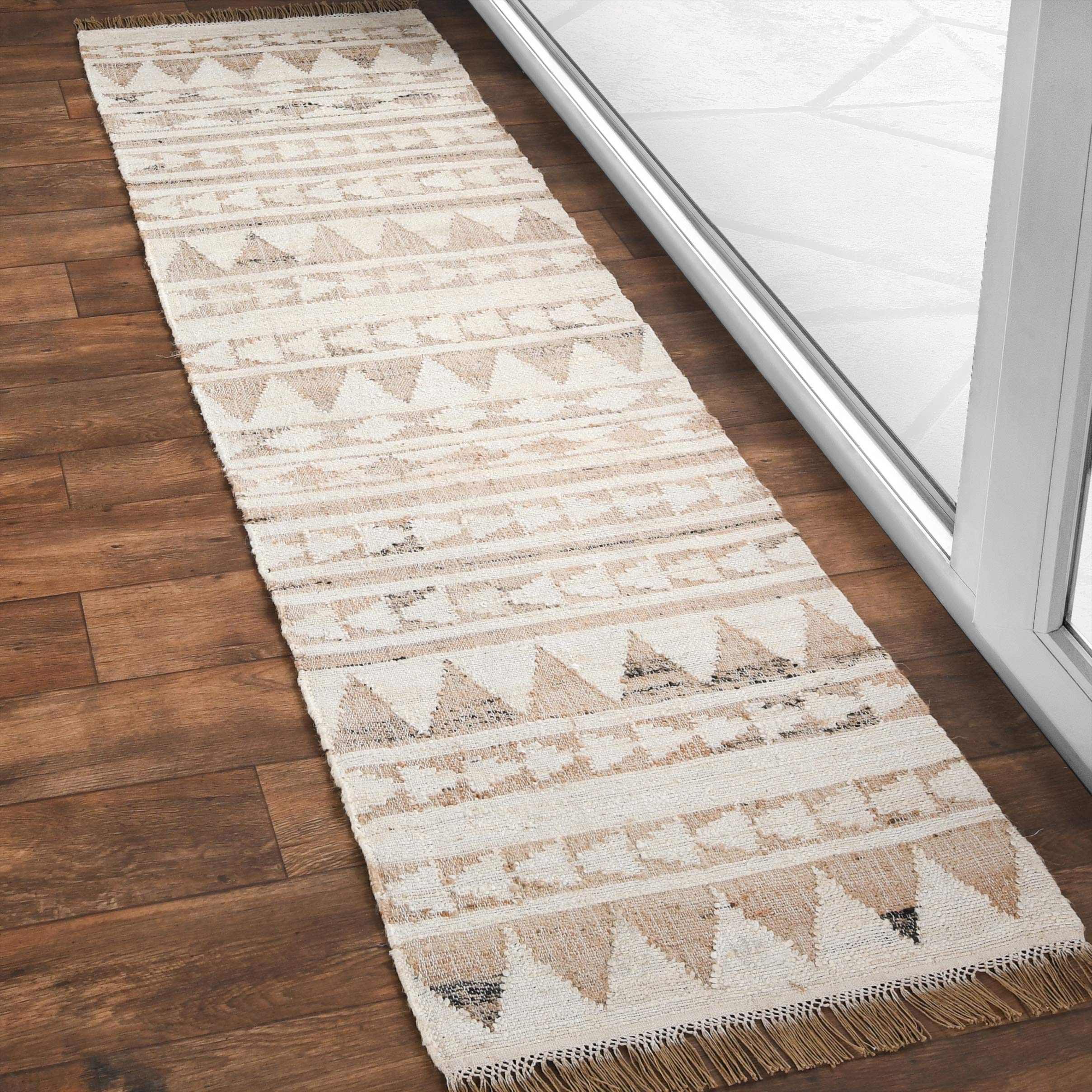 Kosas Home Camille Handwoven Jute Area Rug - Natural Fiber Bohemian Floor Mat for Living Room, Bedroom & Dining Room Decor